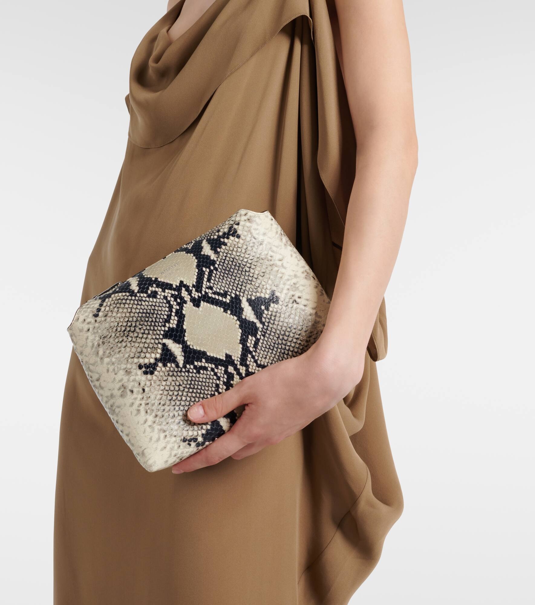 Lina snake-effect leather crossbody bag - 2
