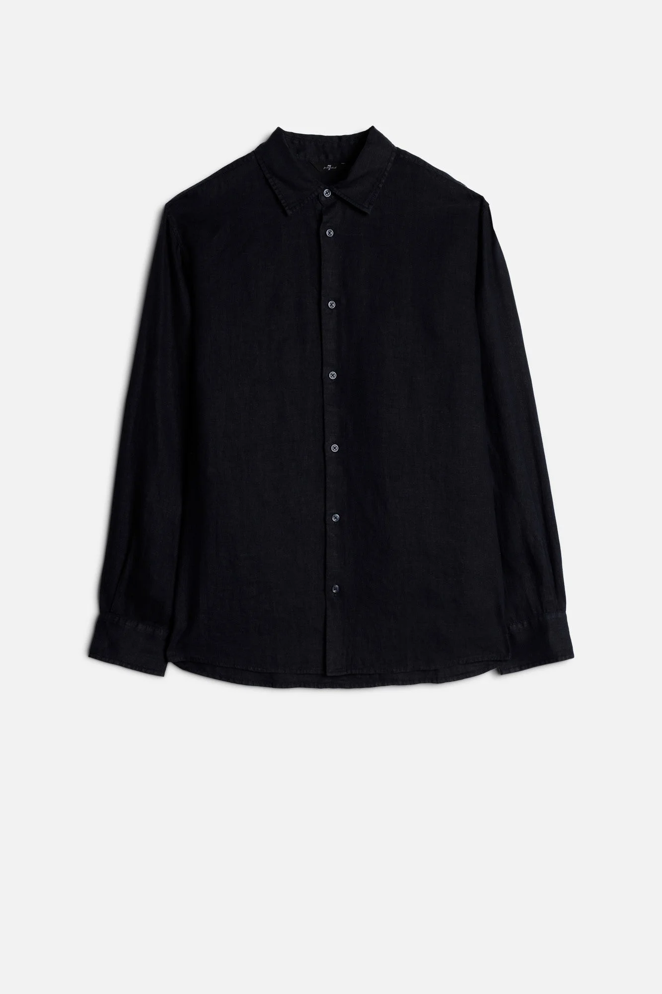 Classic Linen Button Up Shirt in Navy - 1