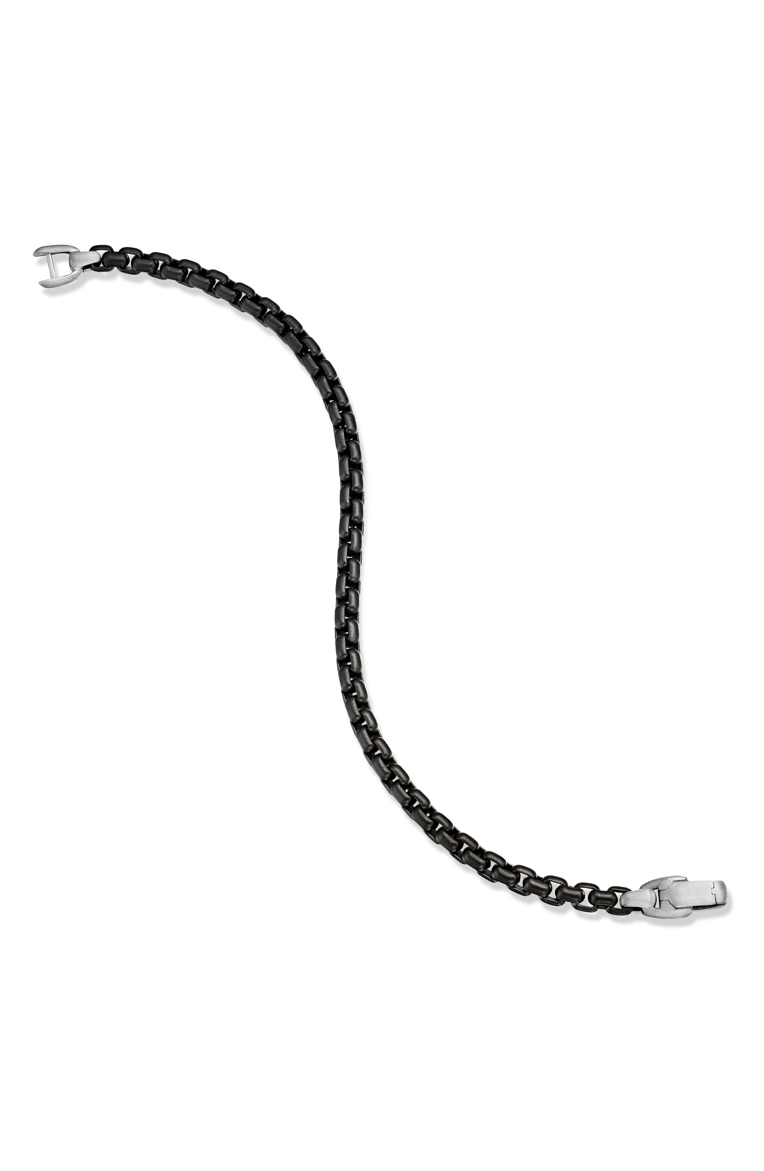 David Yurman Men's Box Chain Bracelet in Darkened Stainless Steel, 5mm at Nordstrom - 5