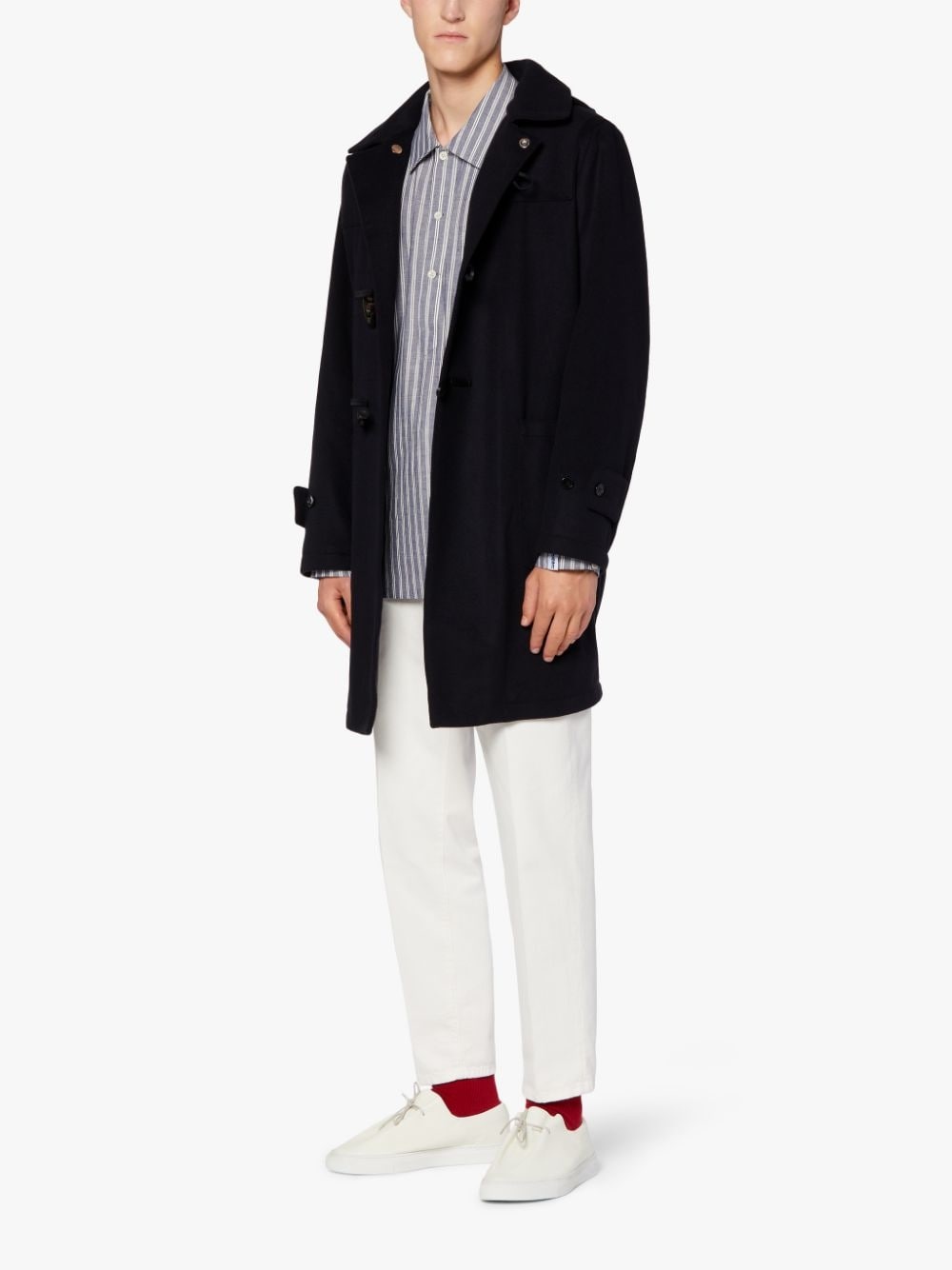 RAVENNA NAVY WOOL & CASHMERE DUFFLE COAT | GMF-305 - 3