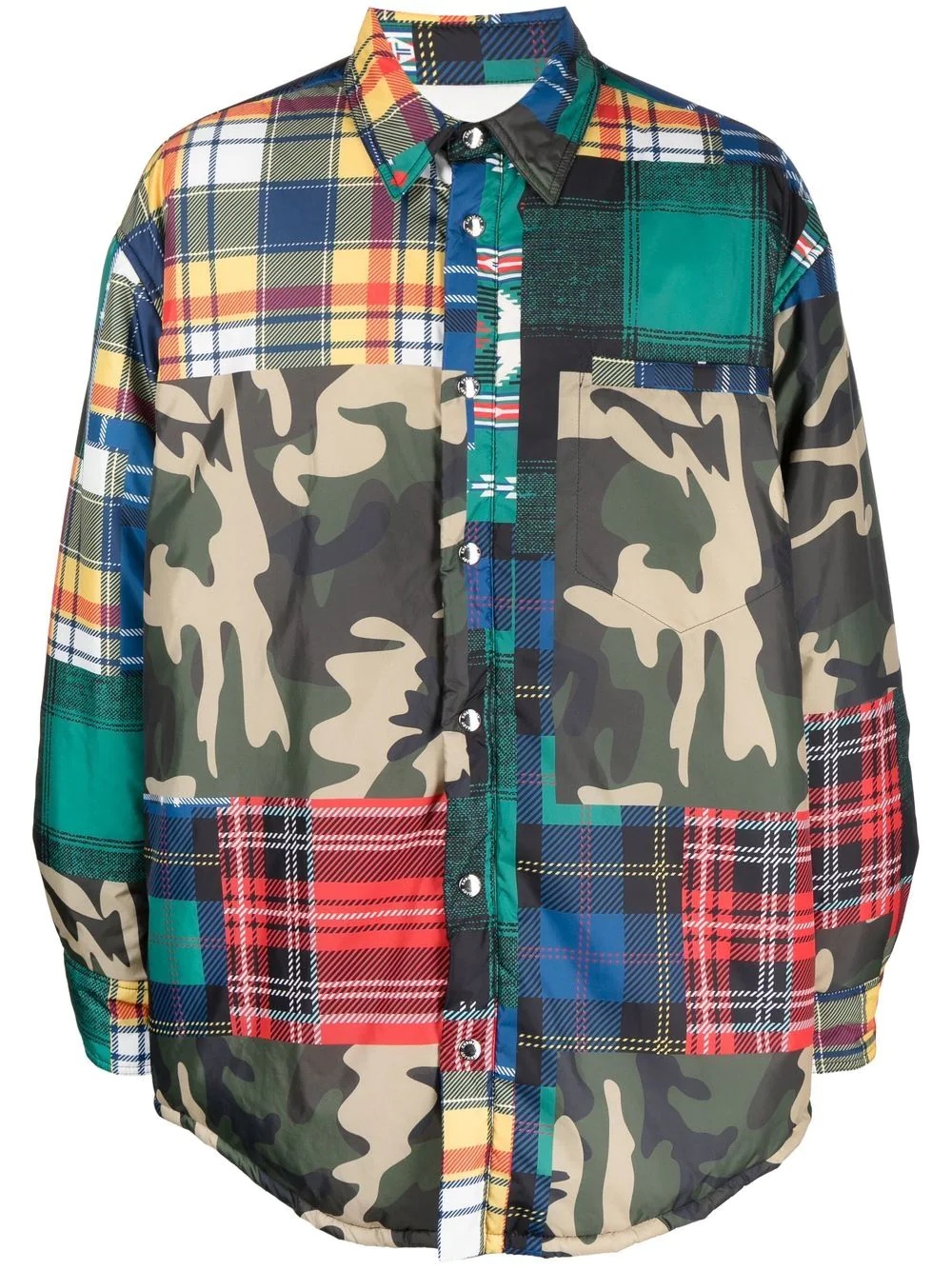 check-print shirt jacket - 1