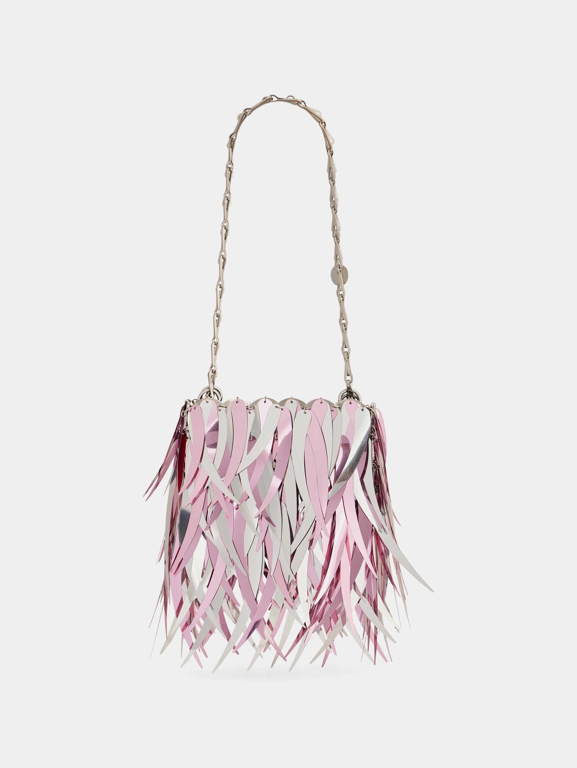 METALLIC PINK BAG WITH FEATHERS ASSEMBLAGE - 1