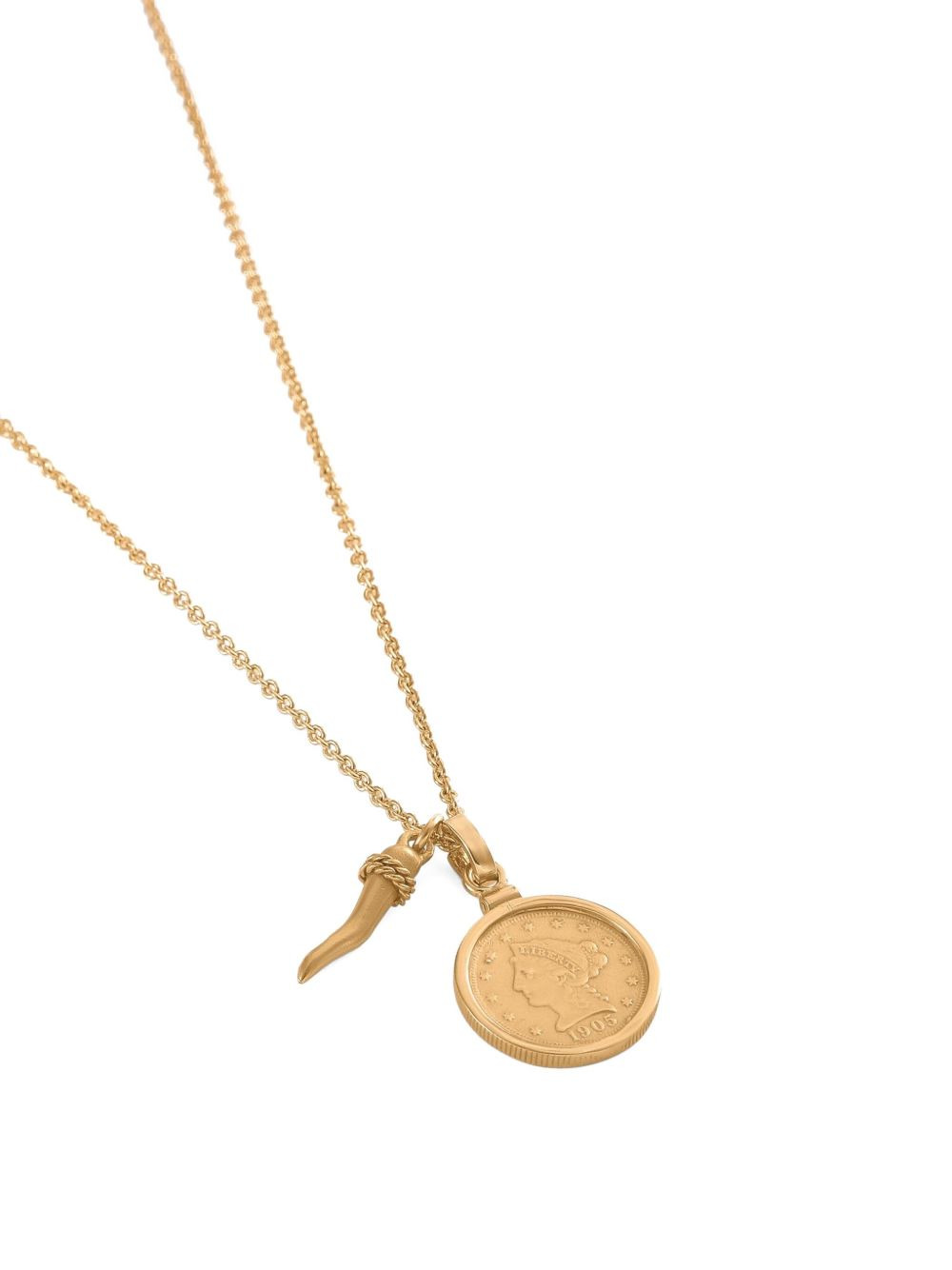 Horn brass necklace - 3