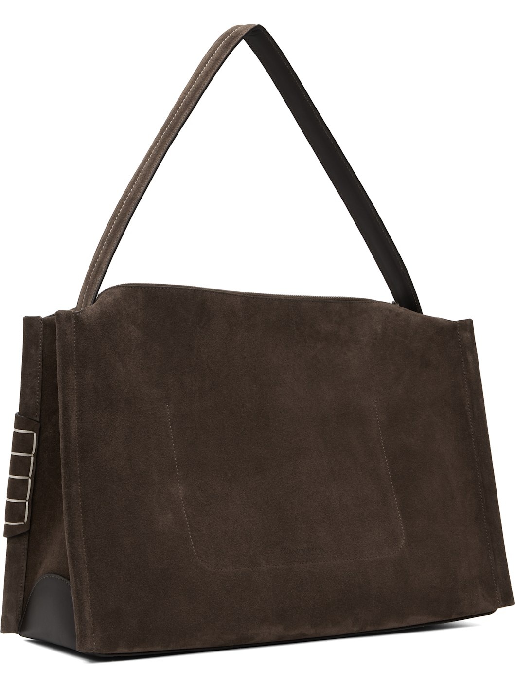 Brown Large Loafer Suede Bag - 3