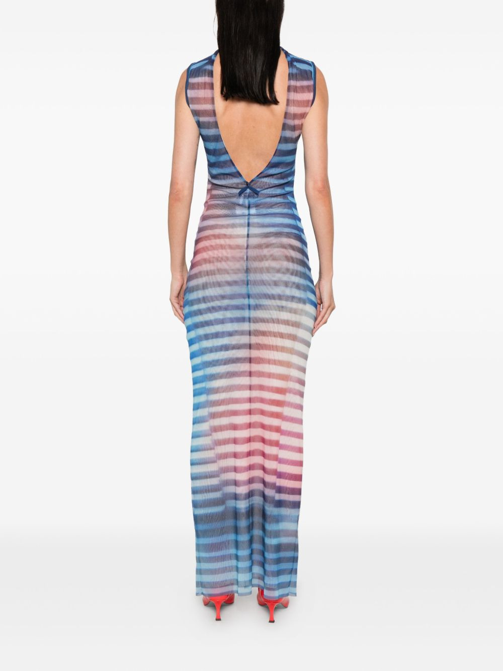 striped sleeveless dress - 4