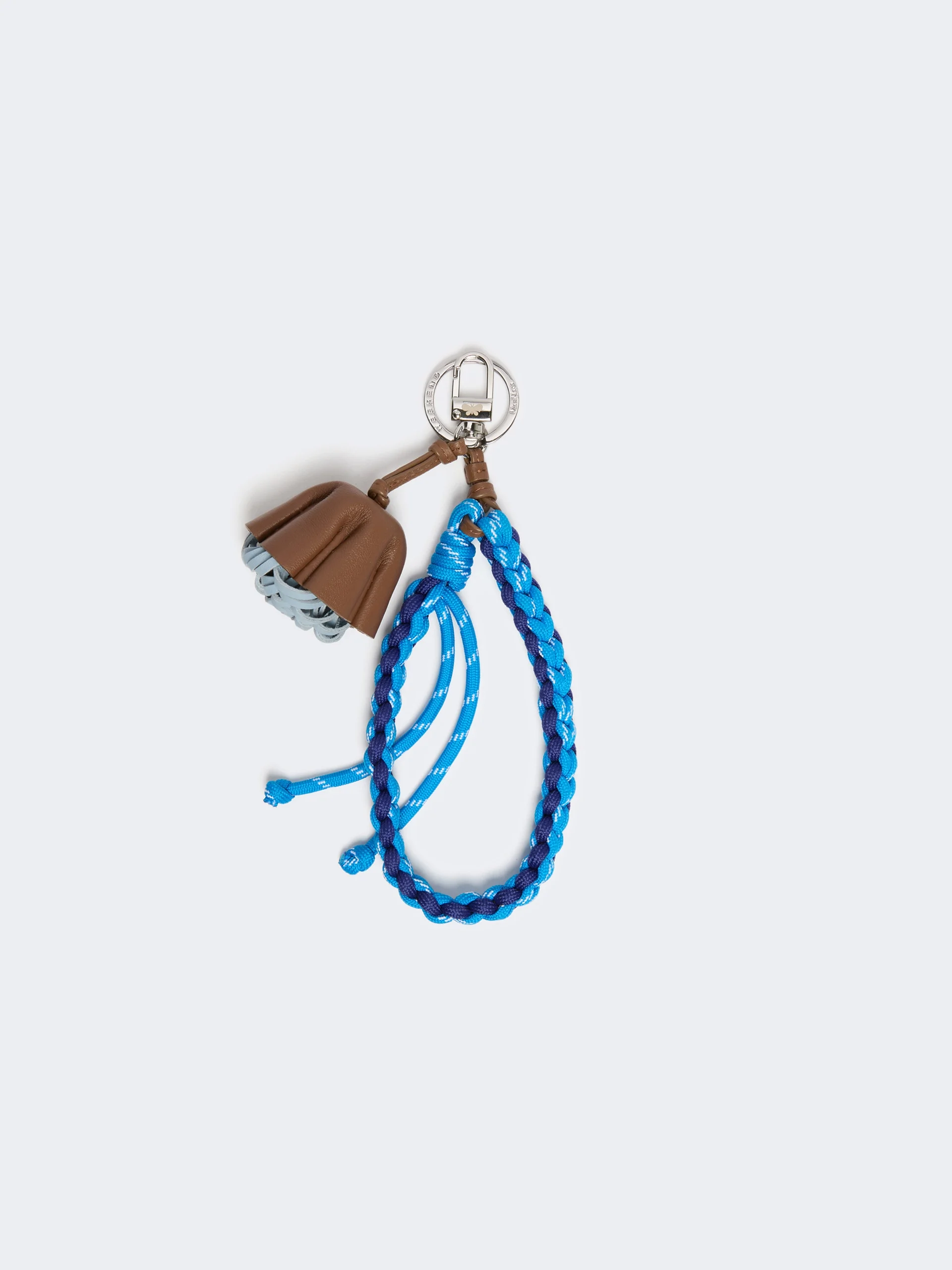 ELICA Nappa leather and rope keyring - CORNFLOWER BLUE - 1