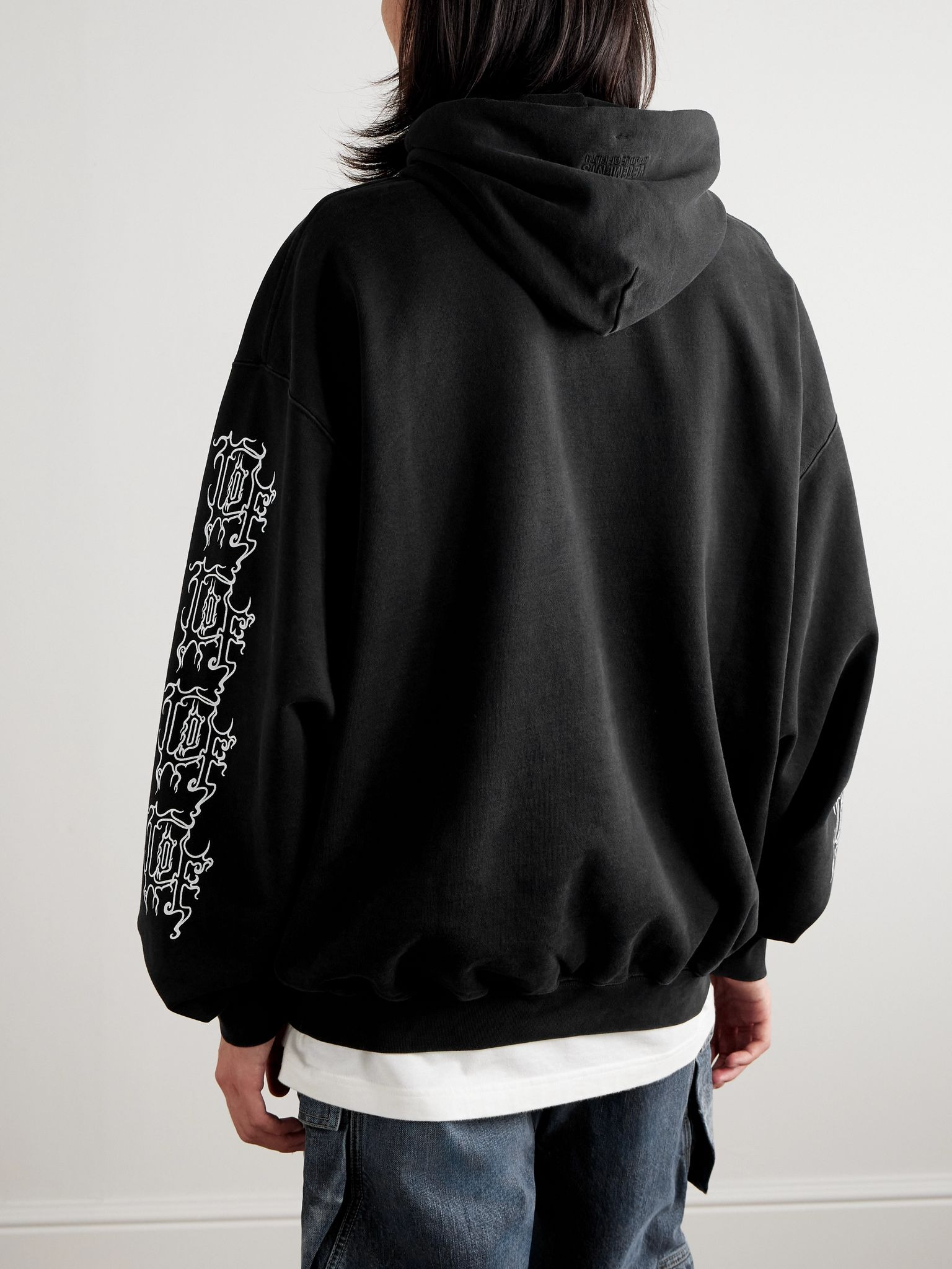 + Cradle of Filth Oversized Printed Cotton-Jersey Hoodie Black - 3