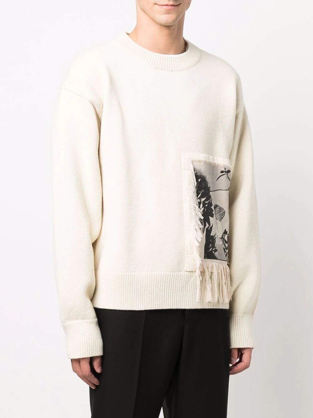 shell-print fringed jumper - 3