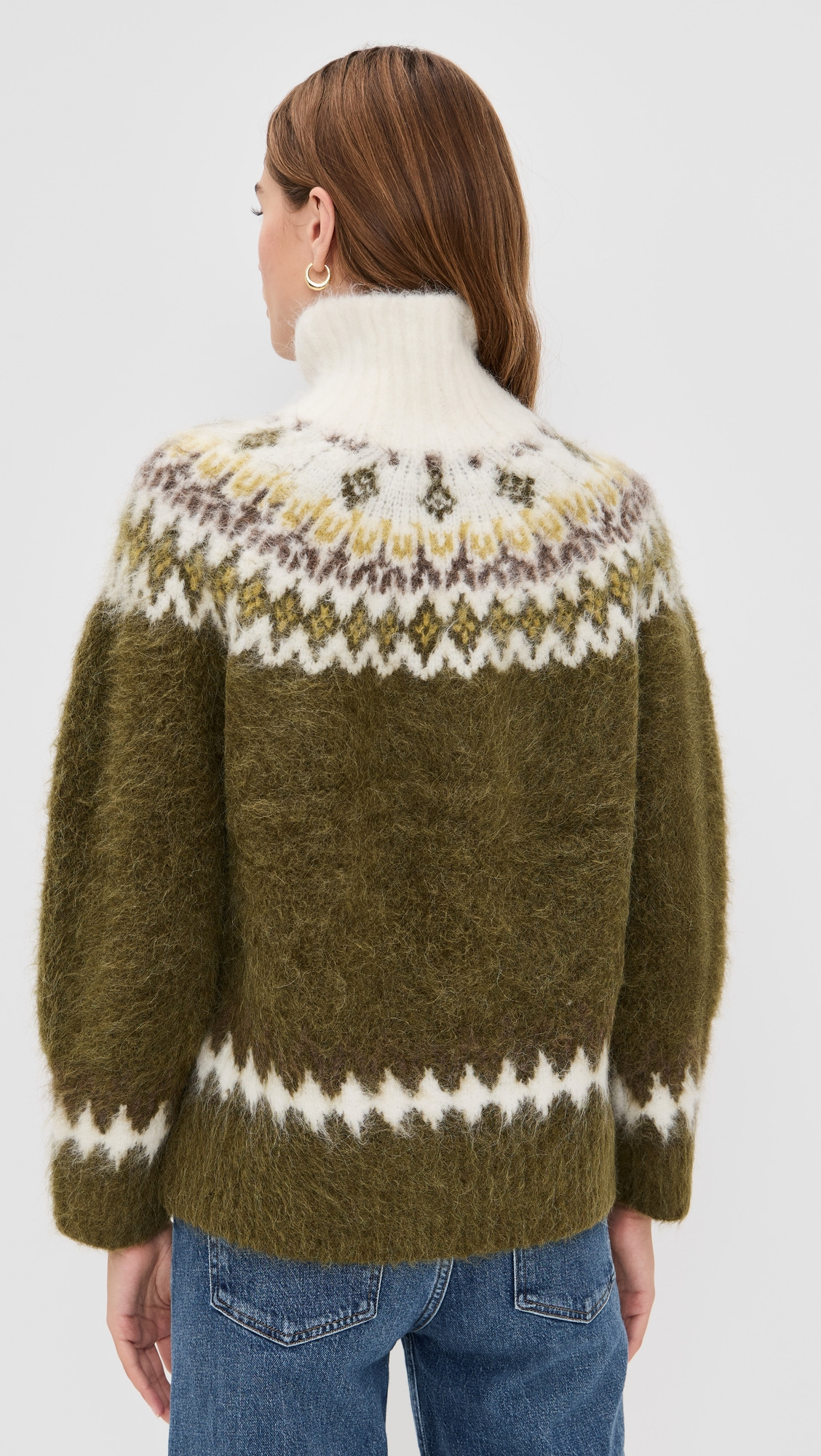 Beth Oversized Alapca Fair Isle Turtleneck - 2