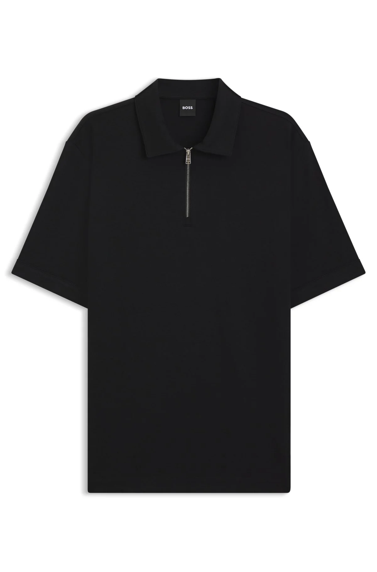 ZIP-NECK POLO SHIRT WITH PIQUÉ WEAVE - 1