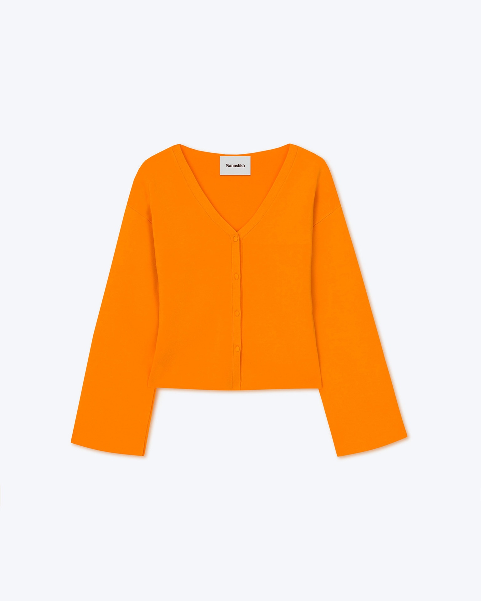 MARI - V-neck cardigan - Bright orange - 1