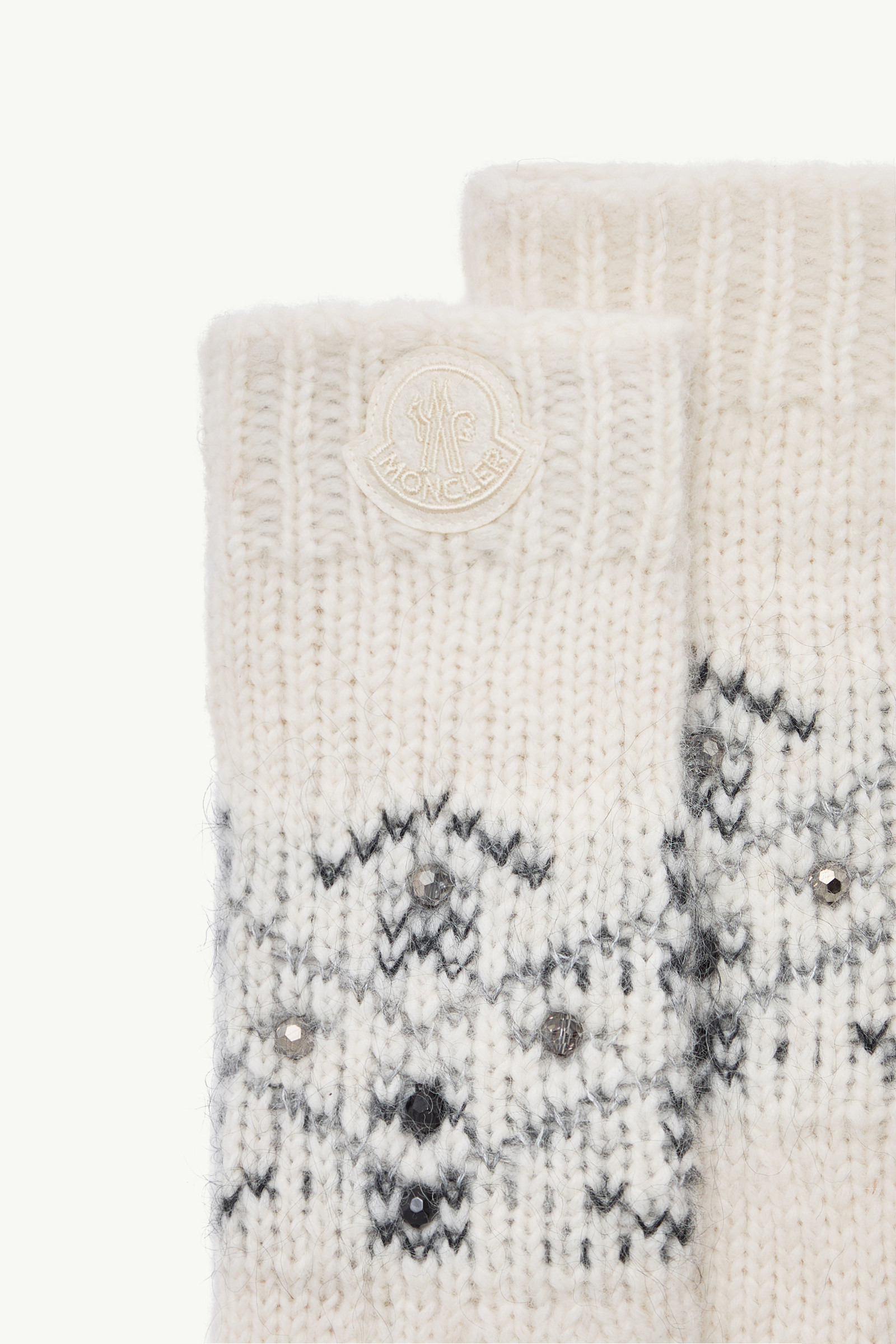 Crystal-Embroidered Alpaca & Wool Blend Gloves - 3