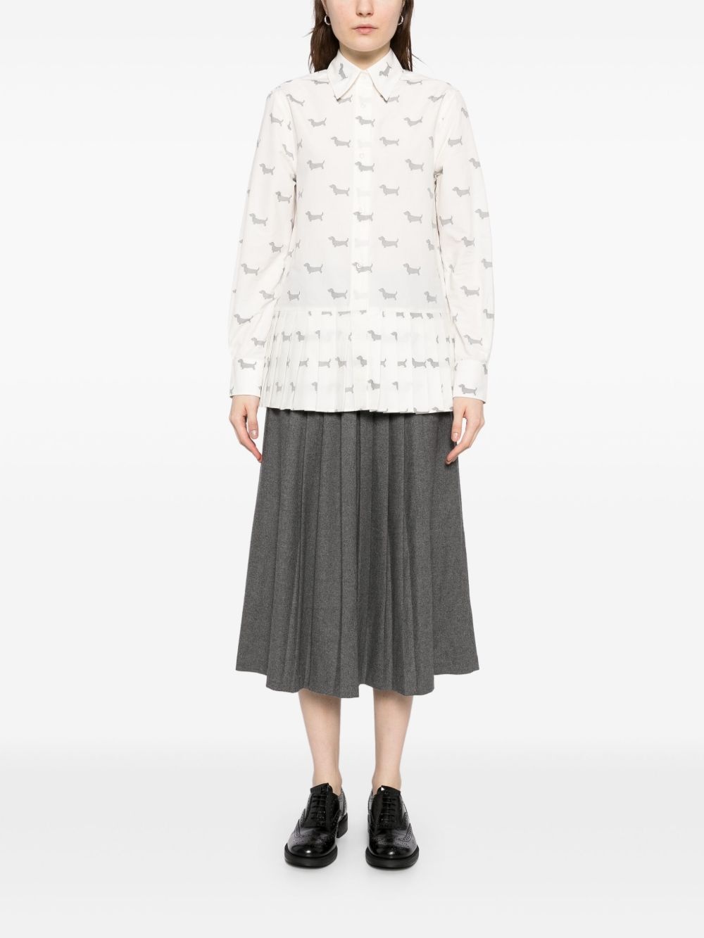 pleated bottom shirt - 2