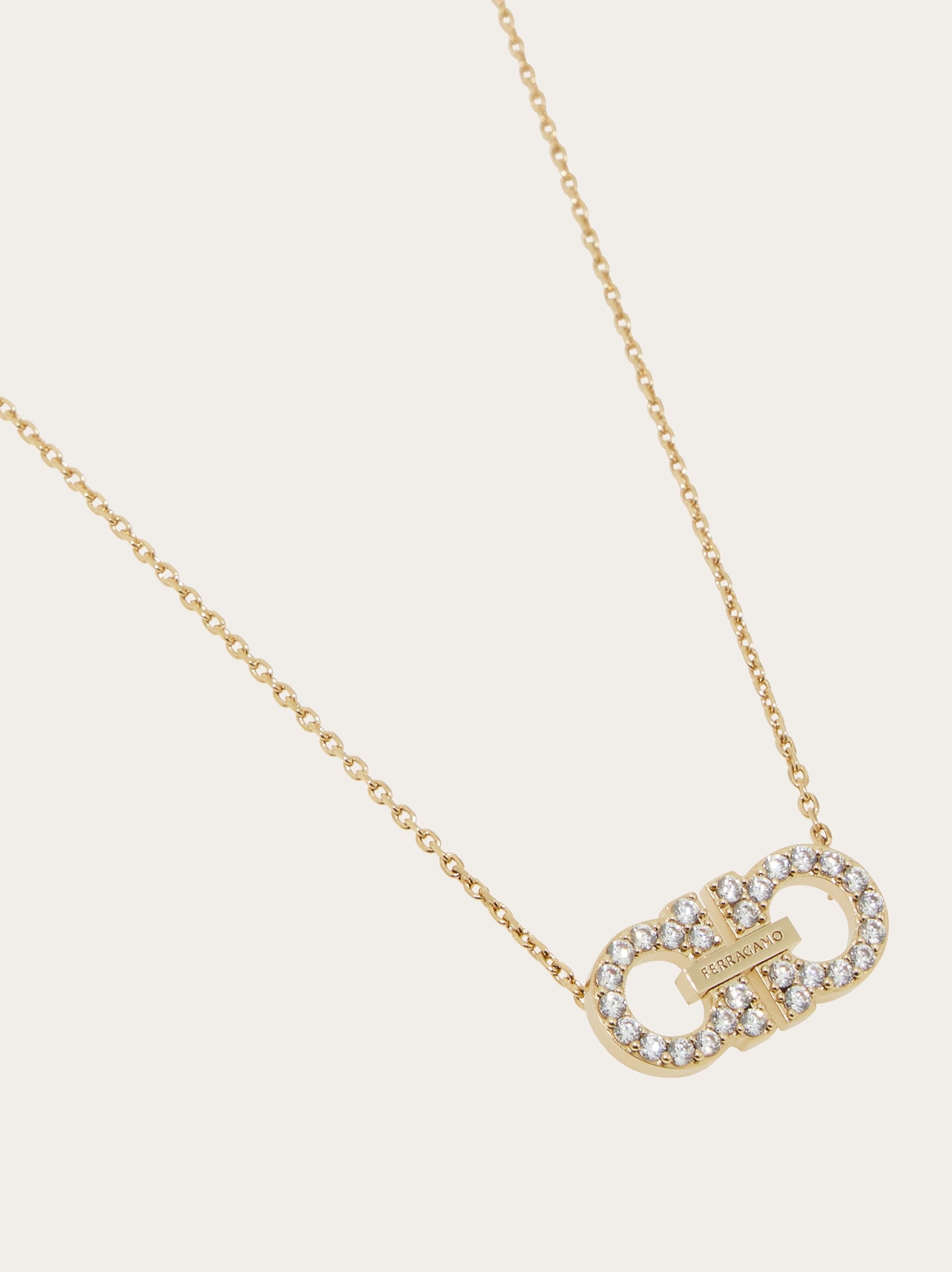 Crystal embellished Gancini pendant necklace - 2