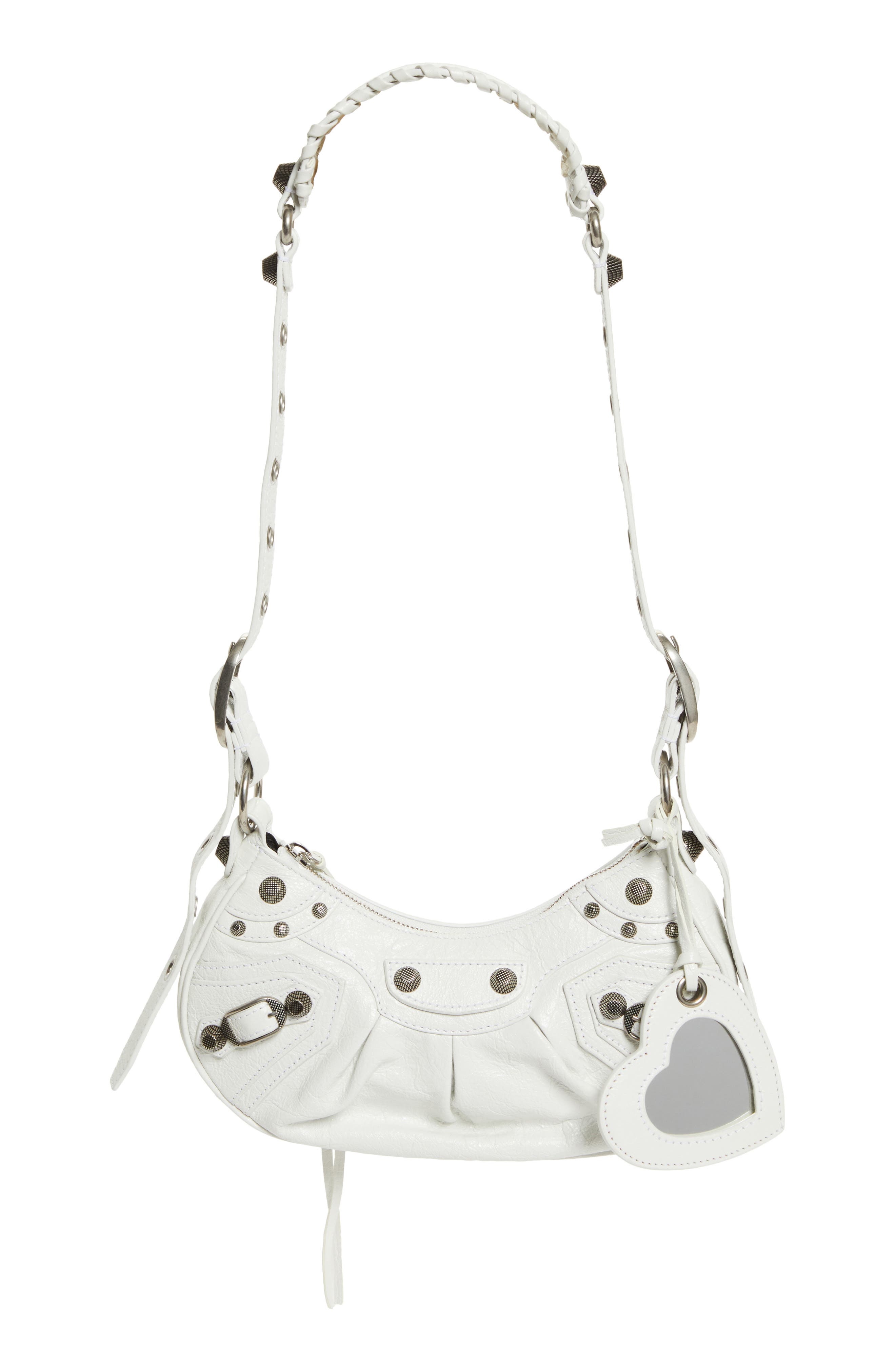 Balenciaga Extra Small Le Cagole Lambskin Shoulder Bag in Optic White at Nordstrom - 1