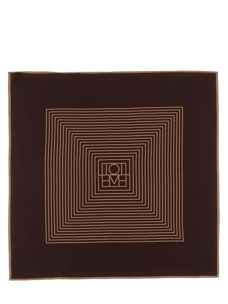 Centered monogram silk scarf - 4