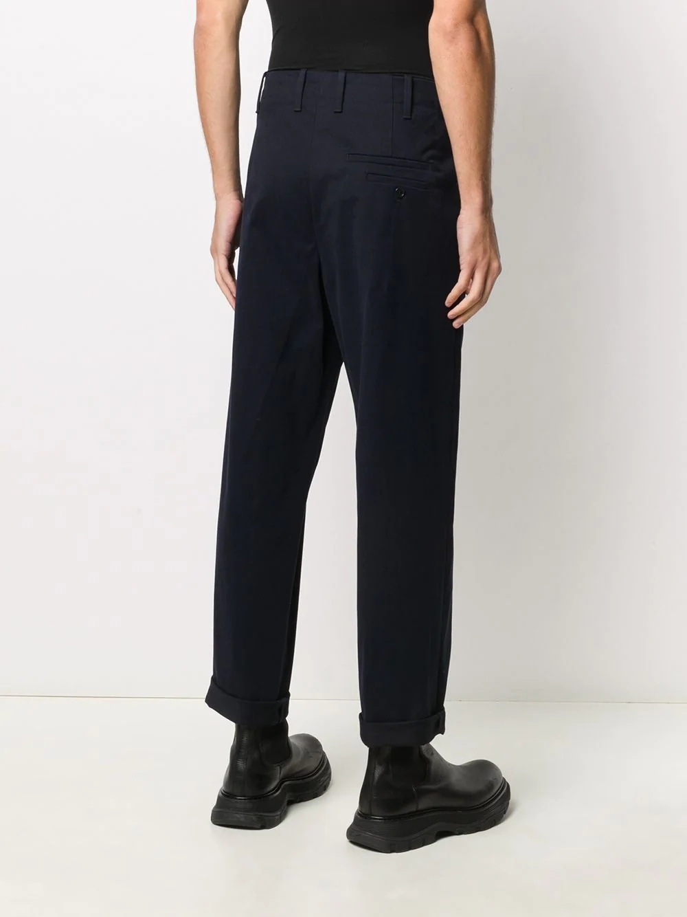 straight-leg cotton trousers - 4