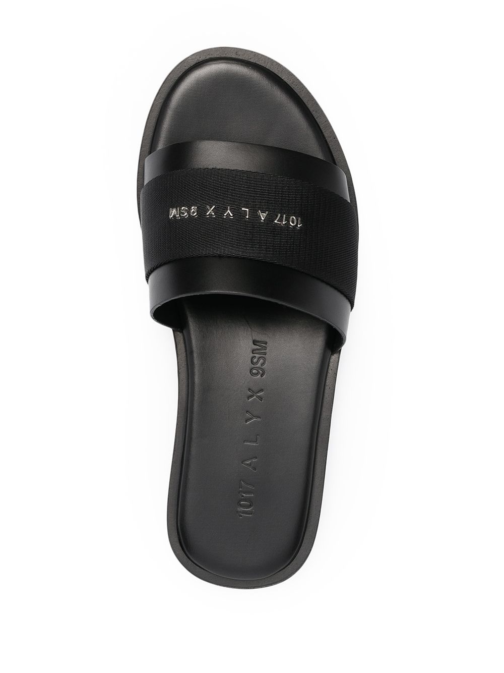 logo leather slides - 4