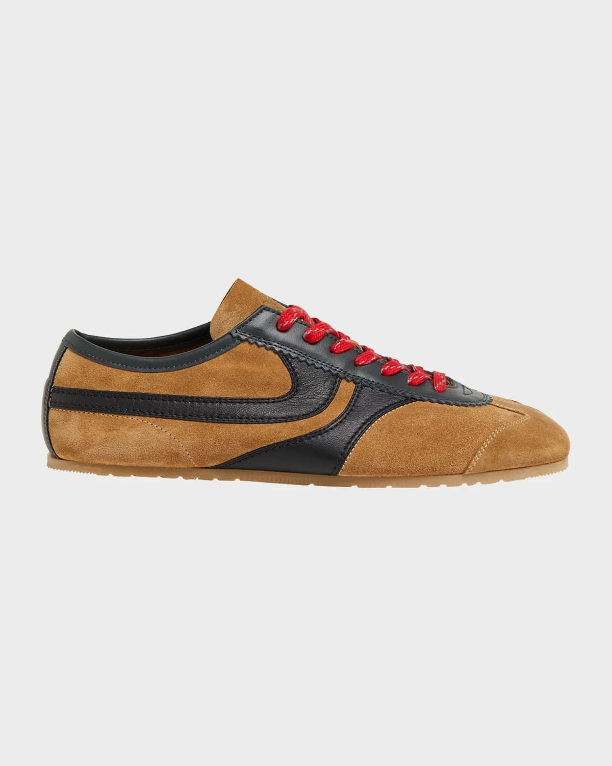 Men's Suede and Leather Low-Top Sneakers - 1
