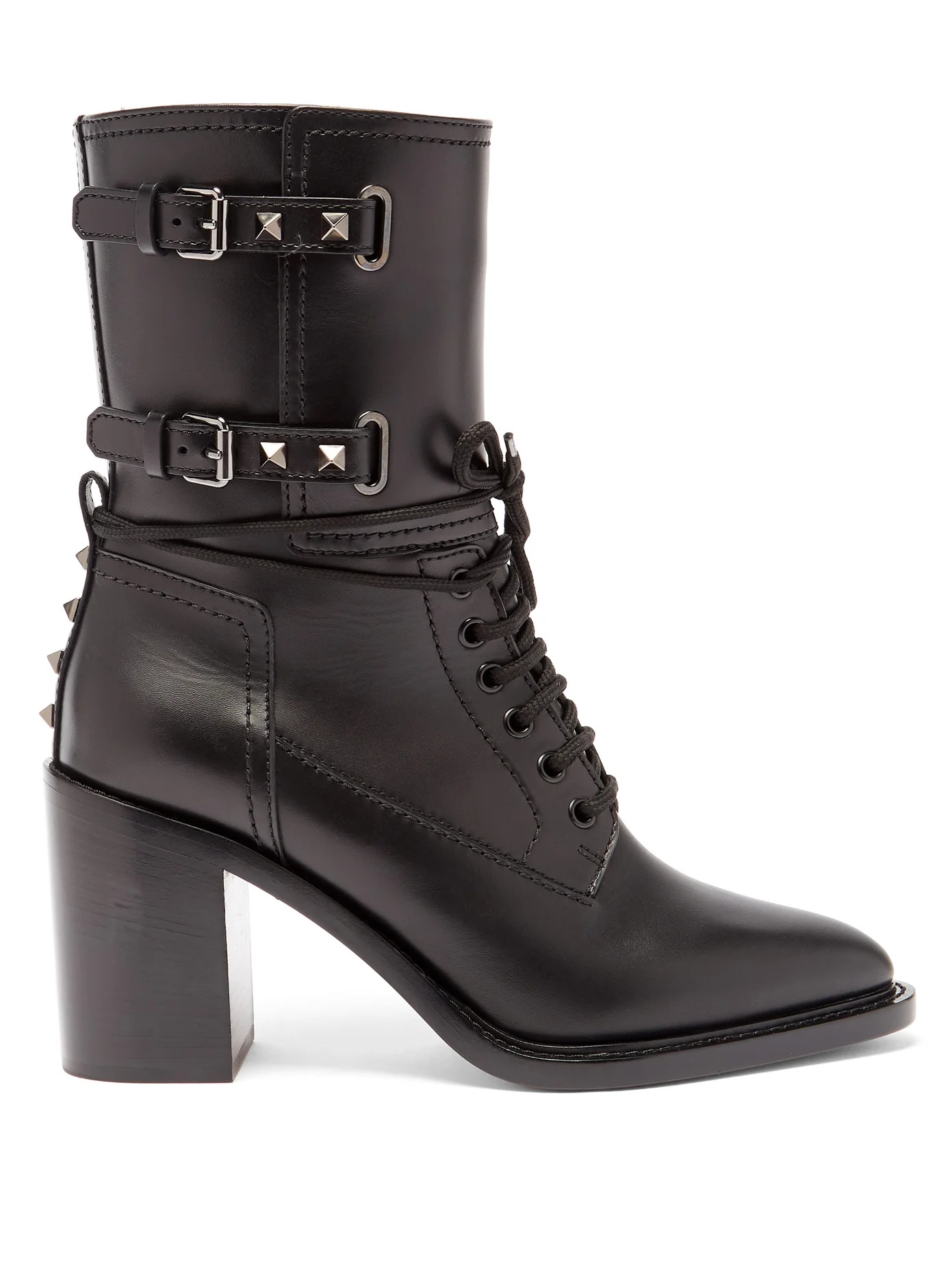 Rockstud leather ankle boots - 1