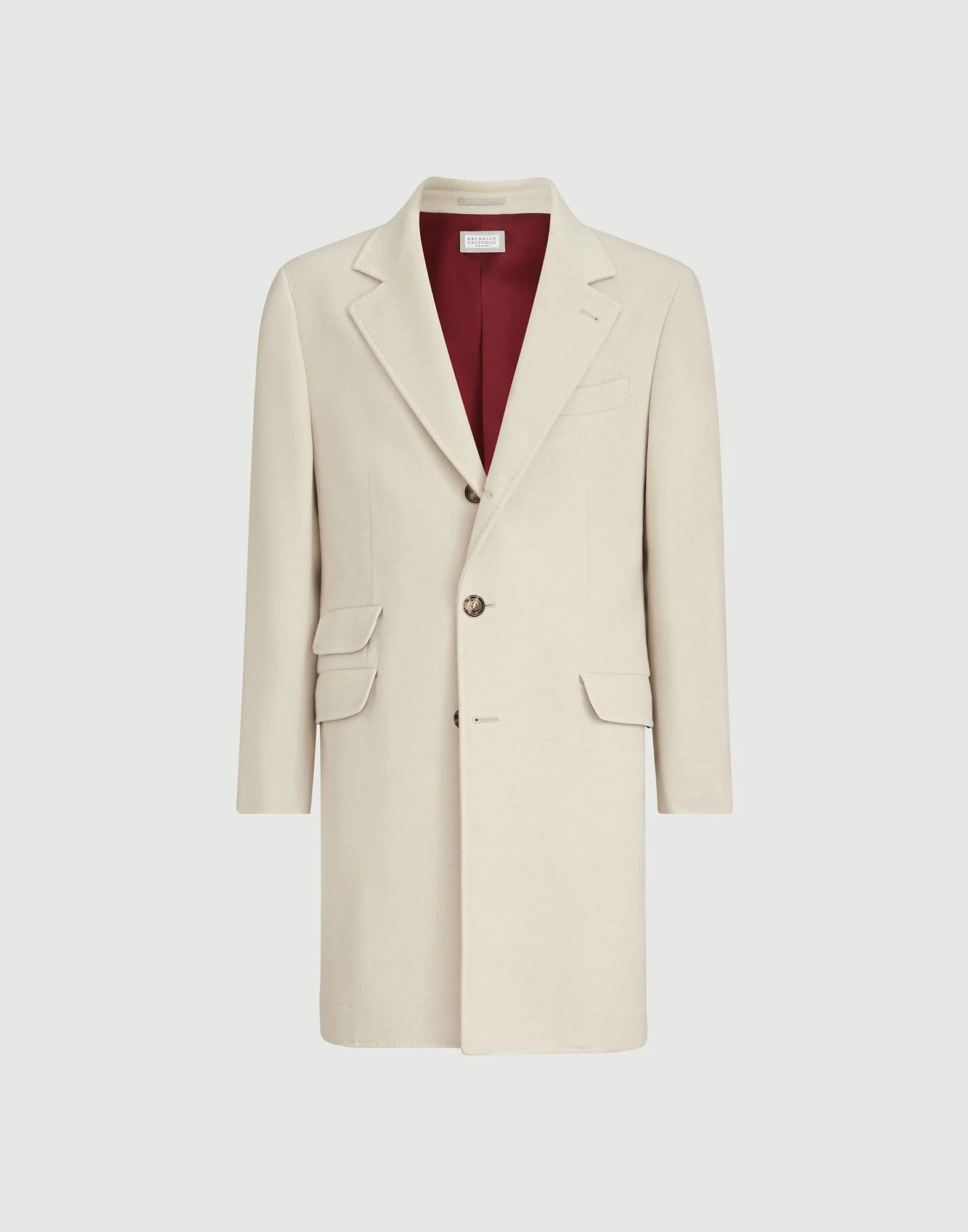 Lightweight water-resistant cashmere coat with double vents - 1