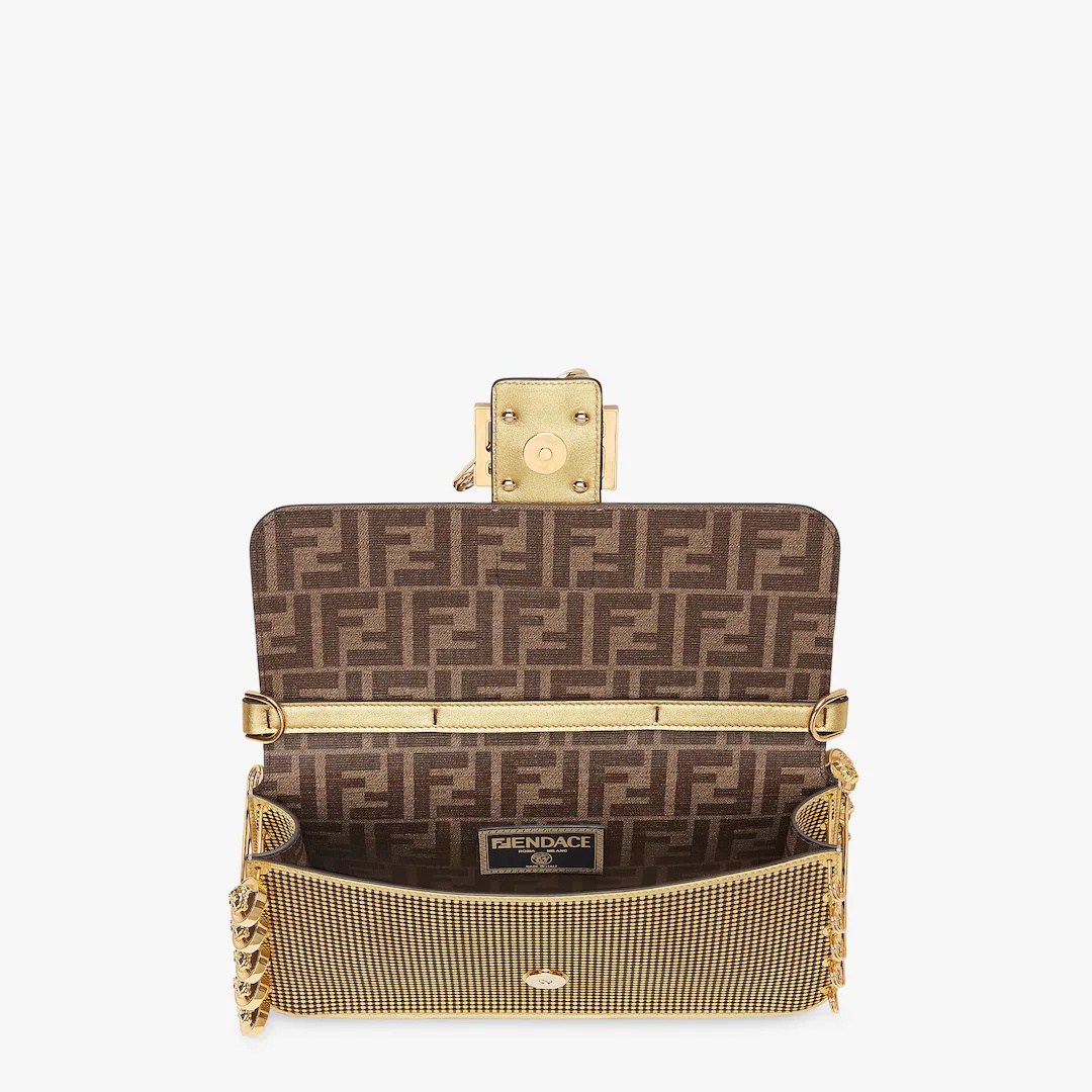 Fendace bag in gold perforated leather - 4