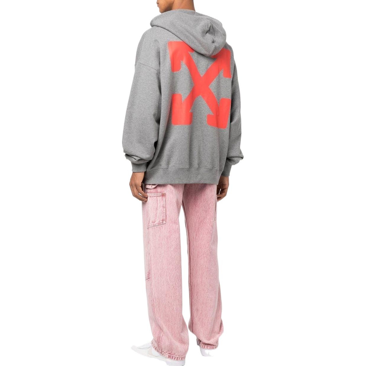 Off-White Slogan Print Hoodie 'Grey' OMBB085F22FLE0070825 - 2