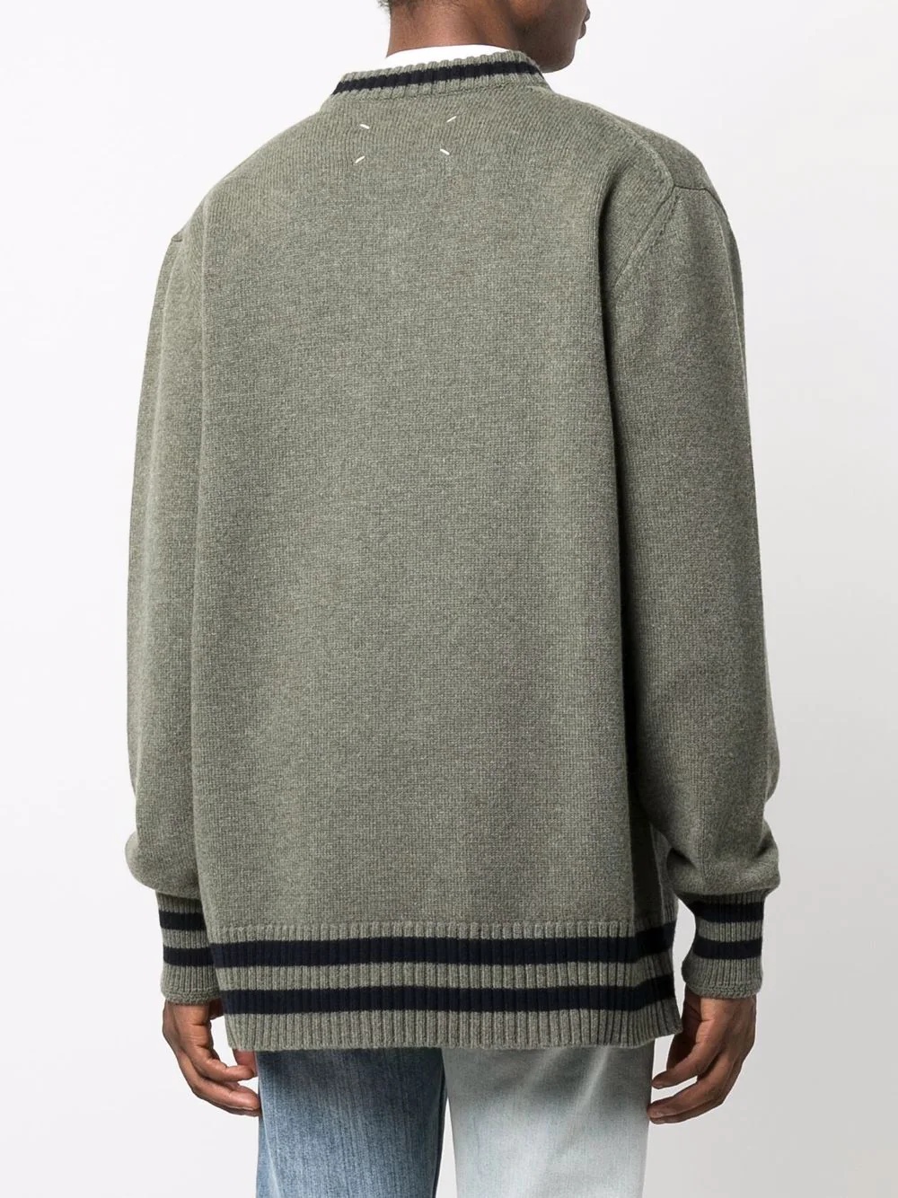 contrast-trim wool jumper - 4