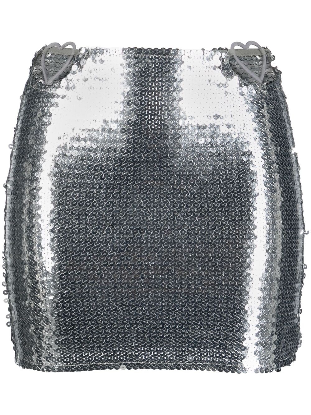 heart cut-out sequinned miniskirt - 1