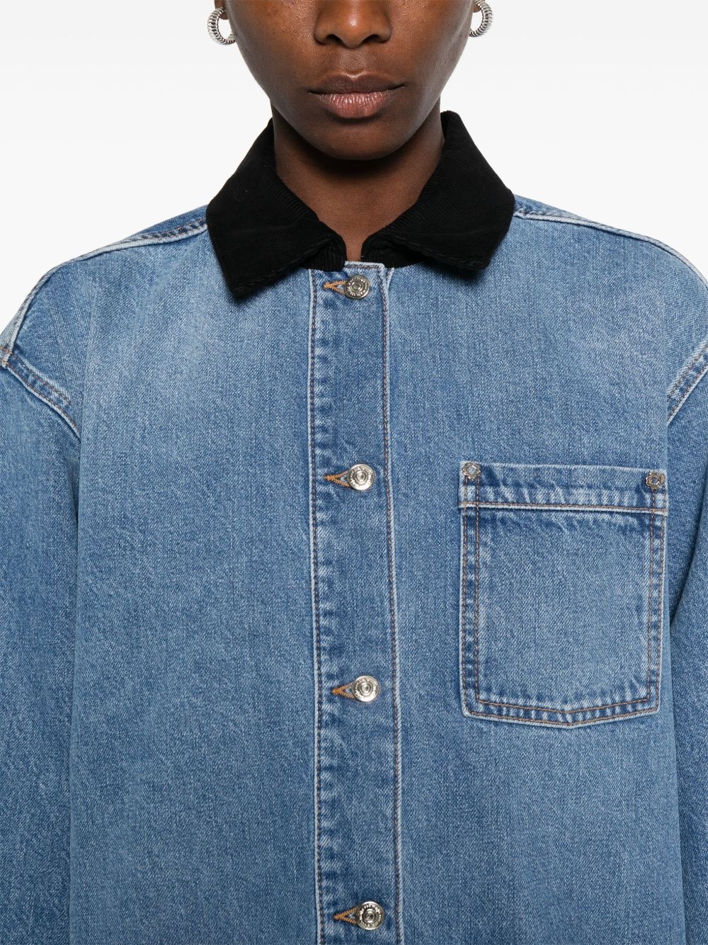 faded-effect denim jacket - 5