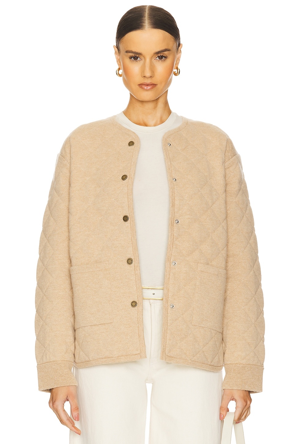 Quilted Liner Cashmere Jacket - 1