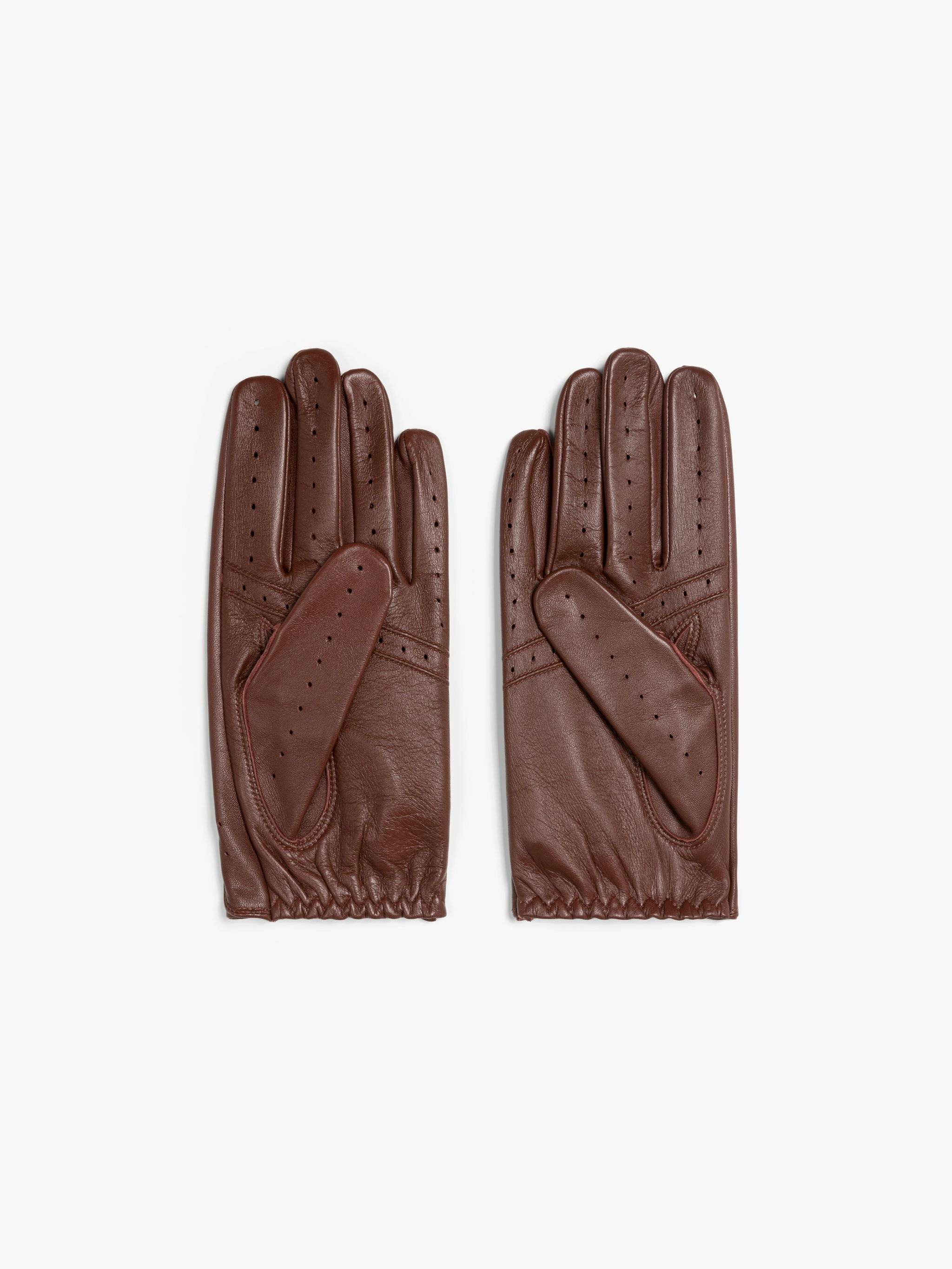 BORDEAUX LEATHER DRIVING GLOVES - 3