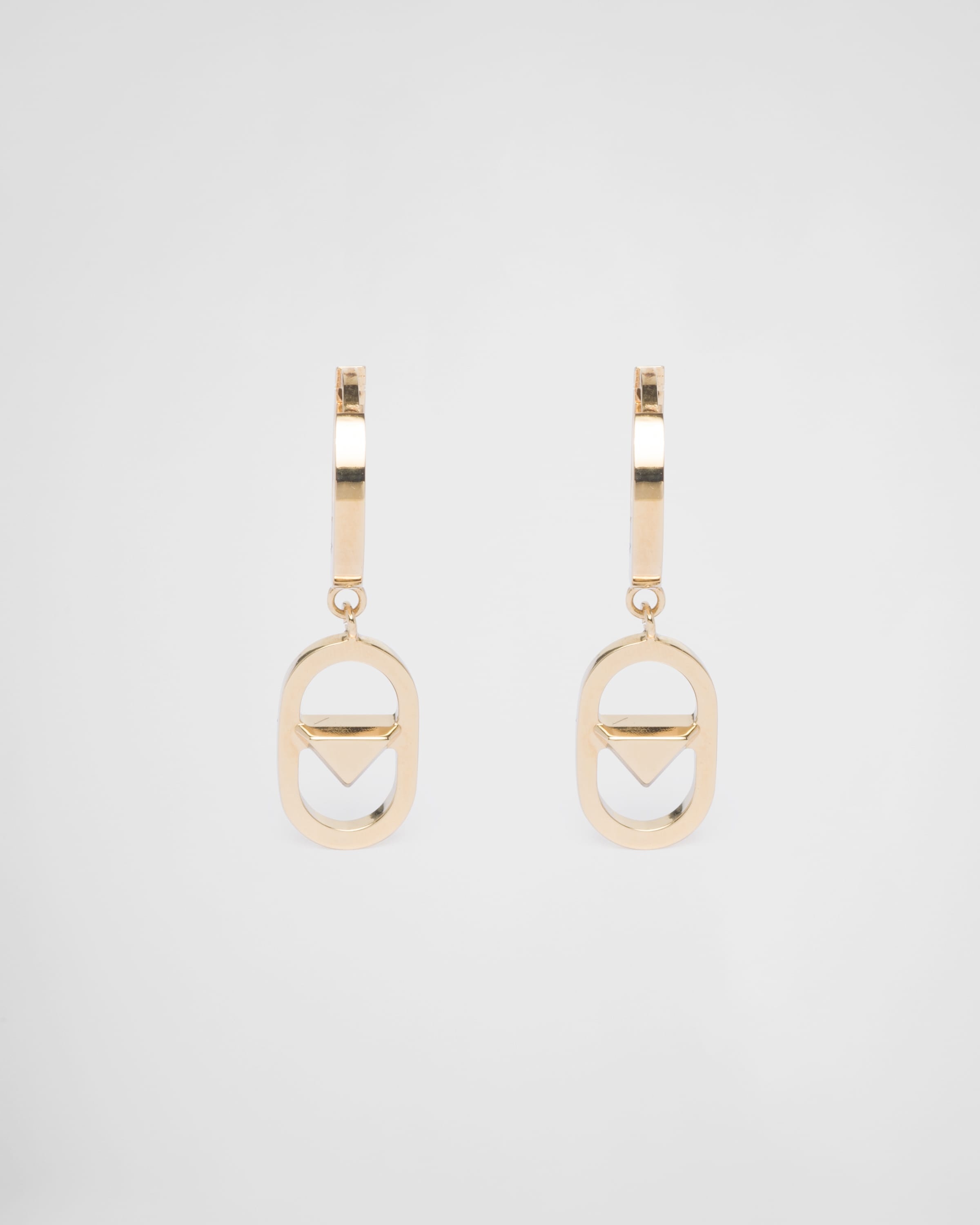 【PRADA】Gold /Steel Gray l earrings Gold Metal earrings | PRADA