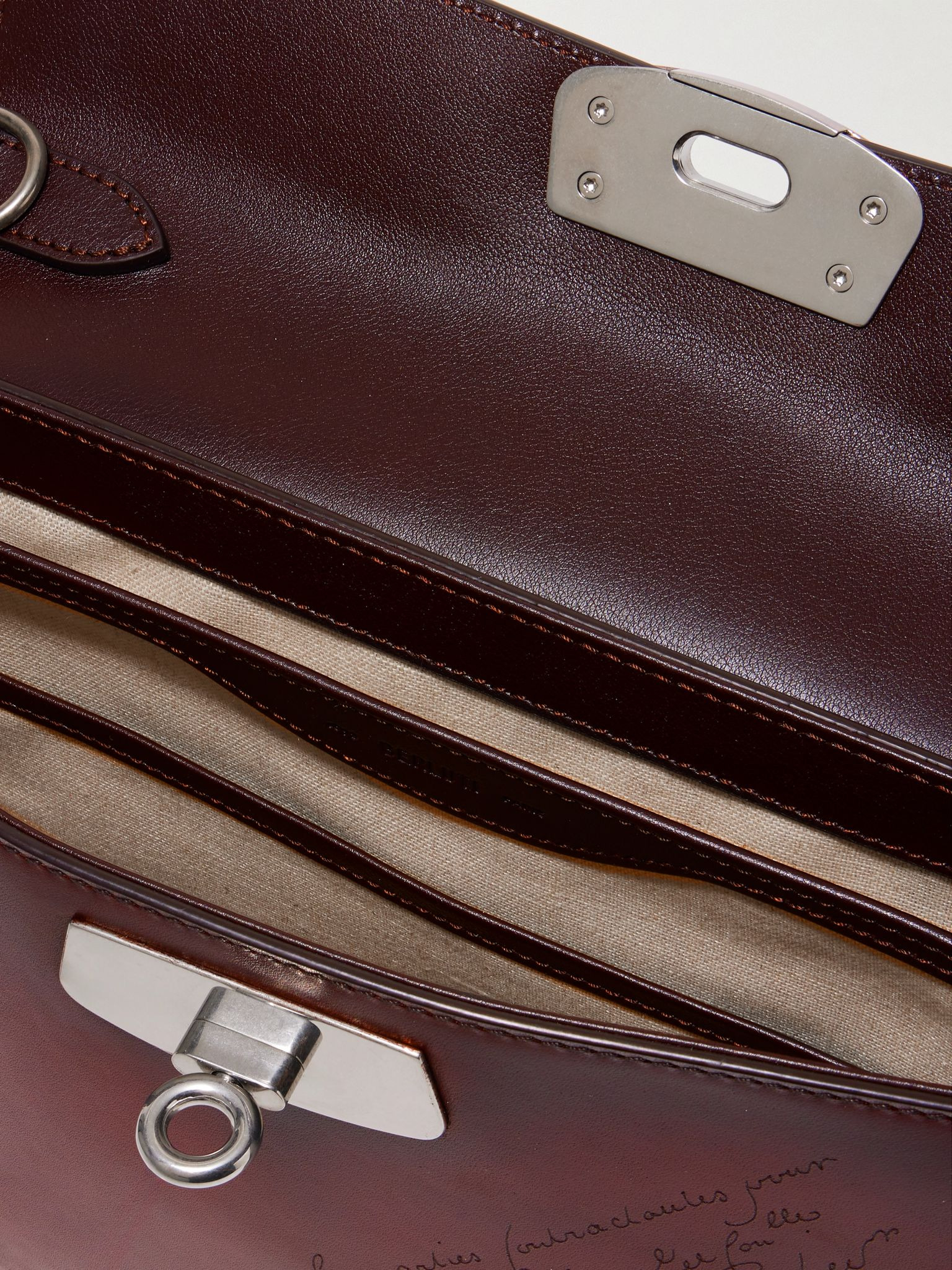 E'Mio Scritto Venezia Leather Messenger Bag Brown - 5