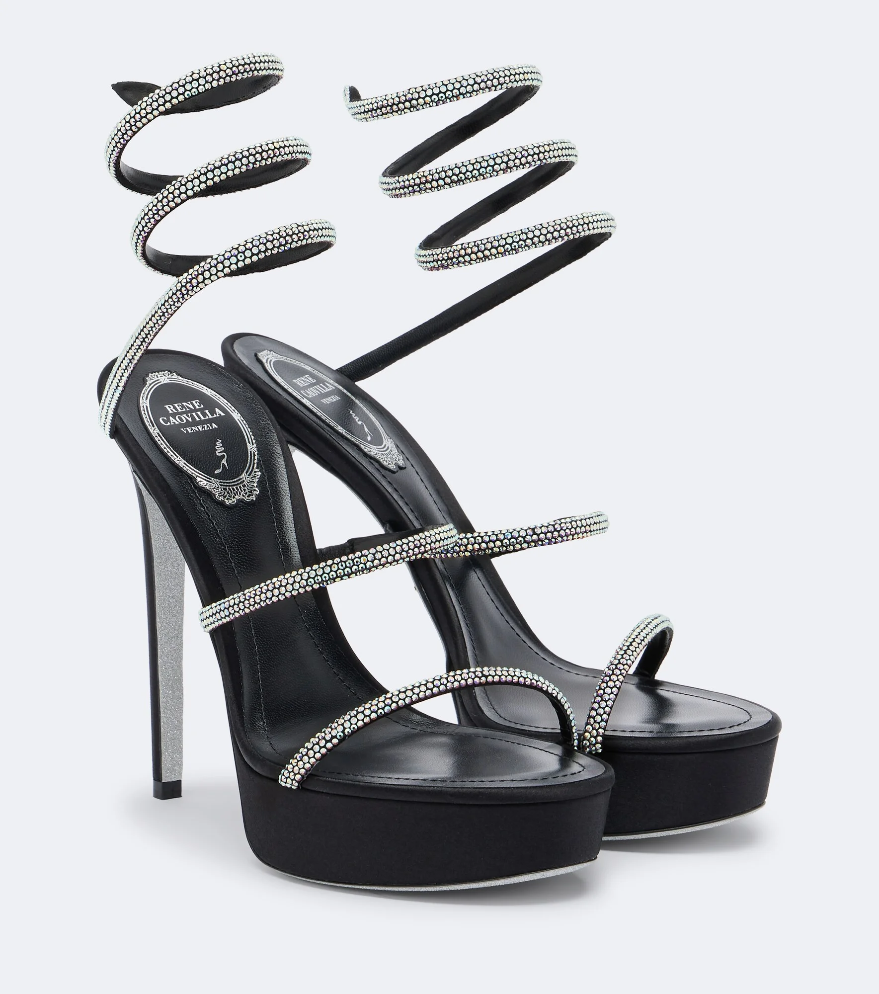 Cleo embellished satin platform sandals - 1