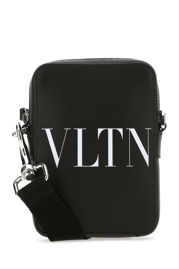 Valentino Garavani Man Black Leather Crossbody Bag - 1
