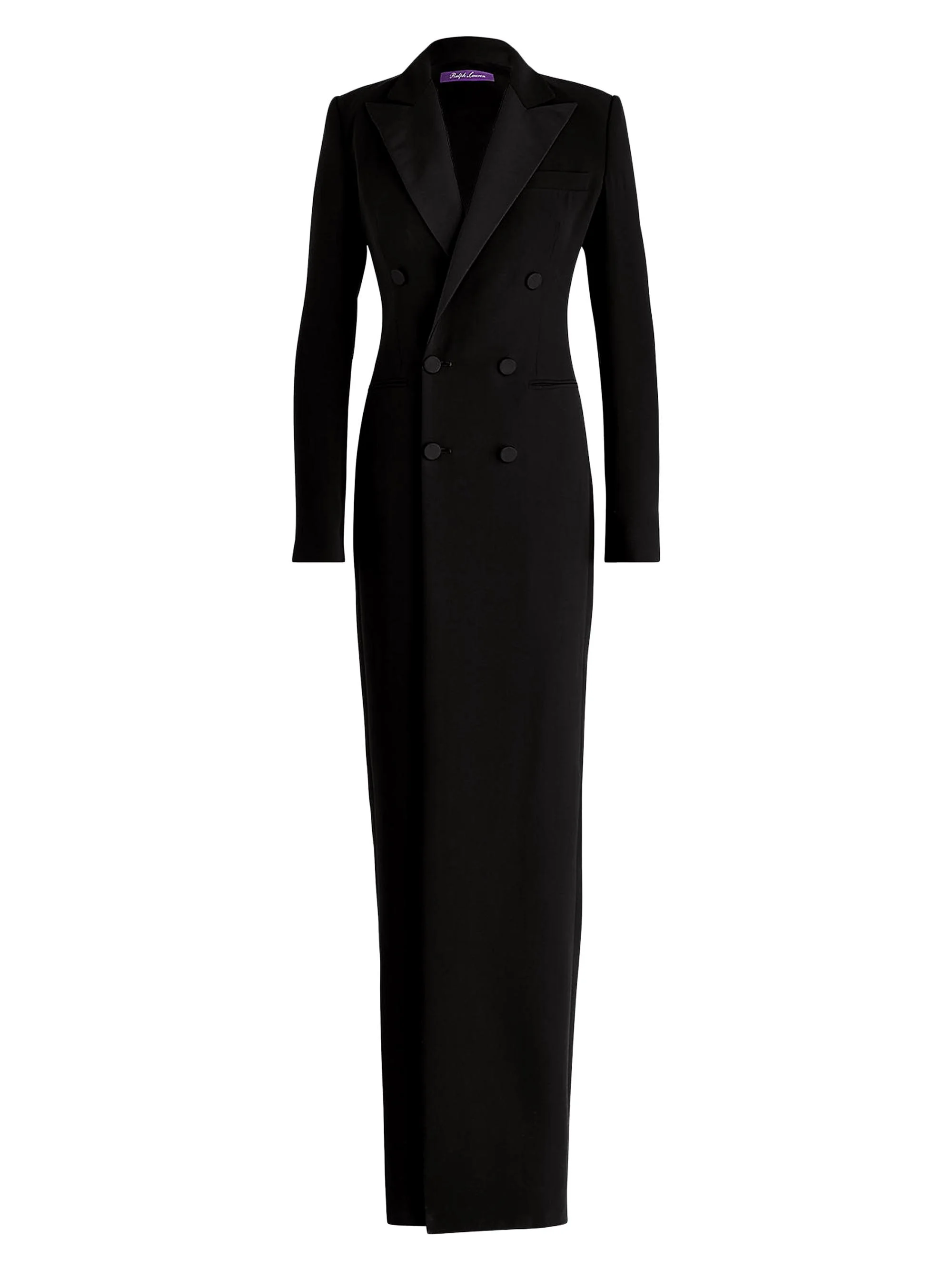 Women's Kristian Silk Tuxedo Dress - Black - 1
