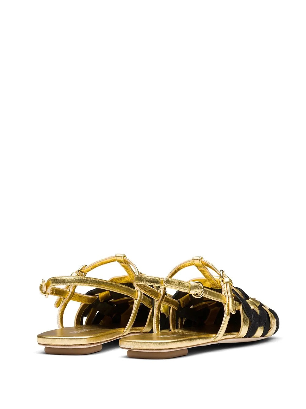 woven motif flat sandals - 3