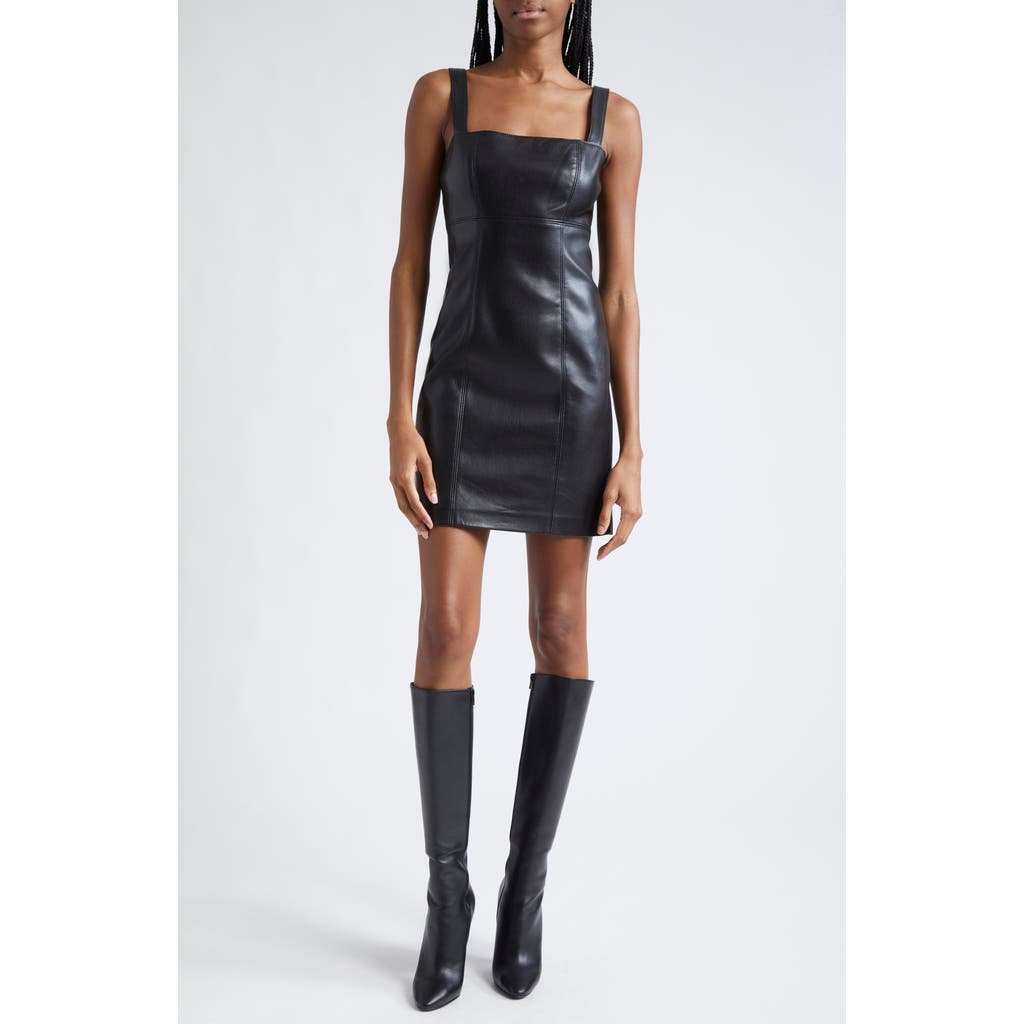 Alice + Olivia Keria Faux Leather Minidress in Black at Nordstrom - 1