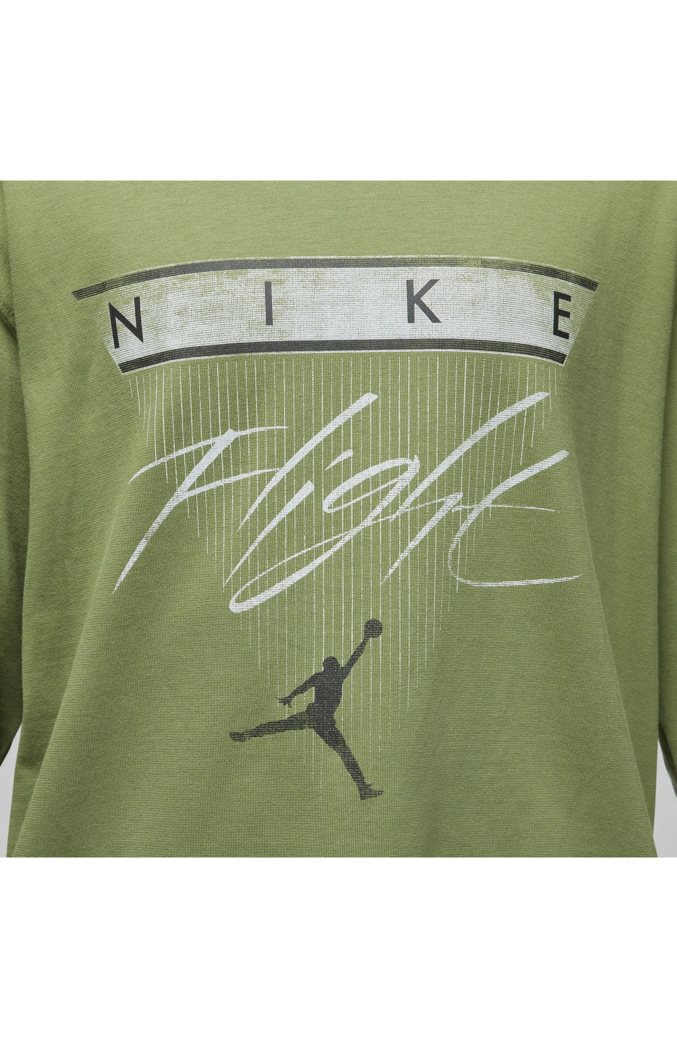 Flight Long Sleeve Graphic T-Shirt in Sky Light Olive/Black - 3