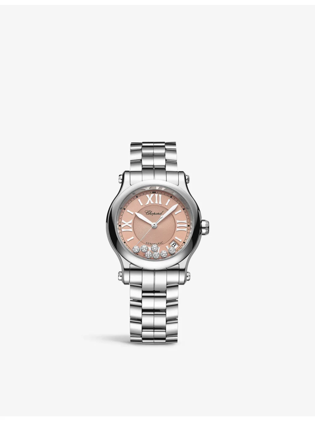 278559-3025 Happy Sport stainless-steel and 0.35ct diamond self-winding mechanical watch - 1