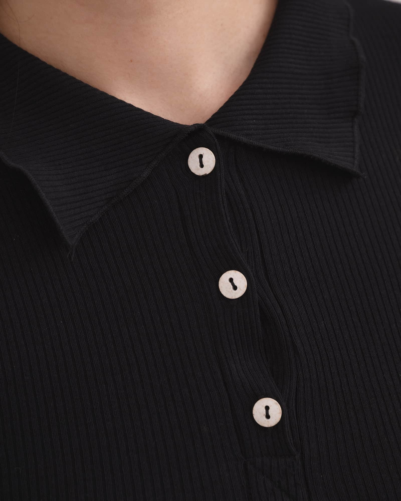 Dual Polo Long Sleeve - Recycled Cotton Rib 4