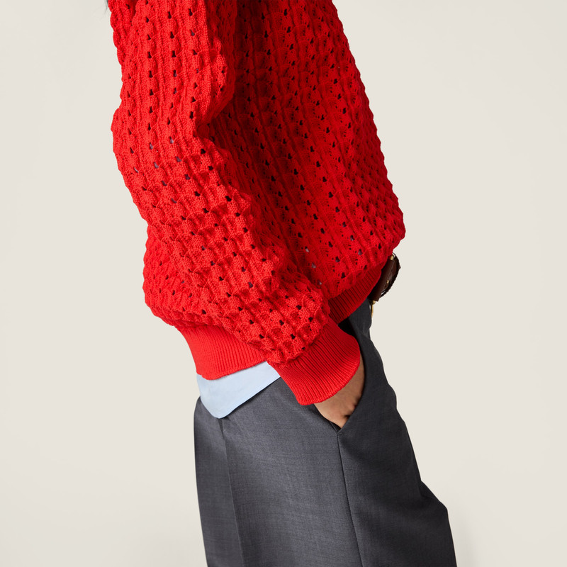 Technical yarn V-neck sweater 5