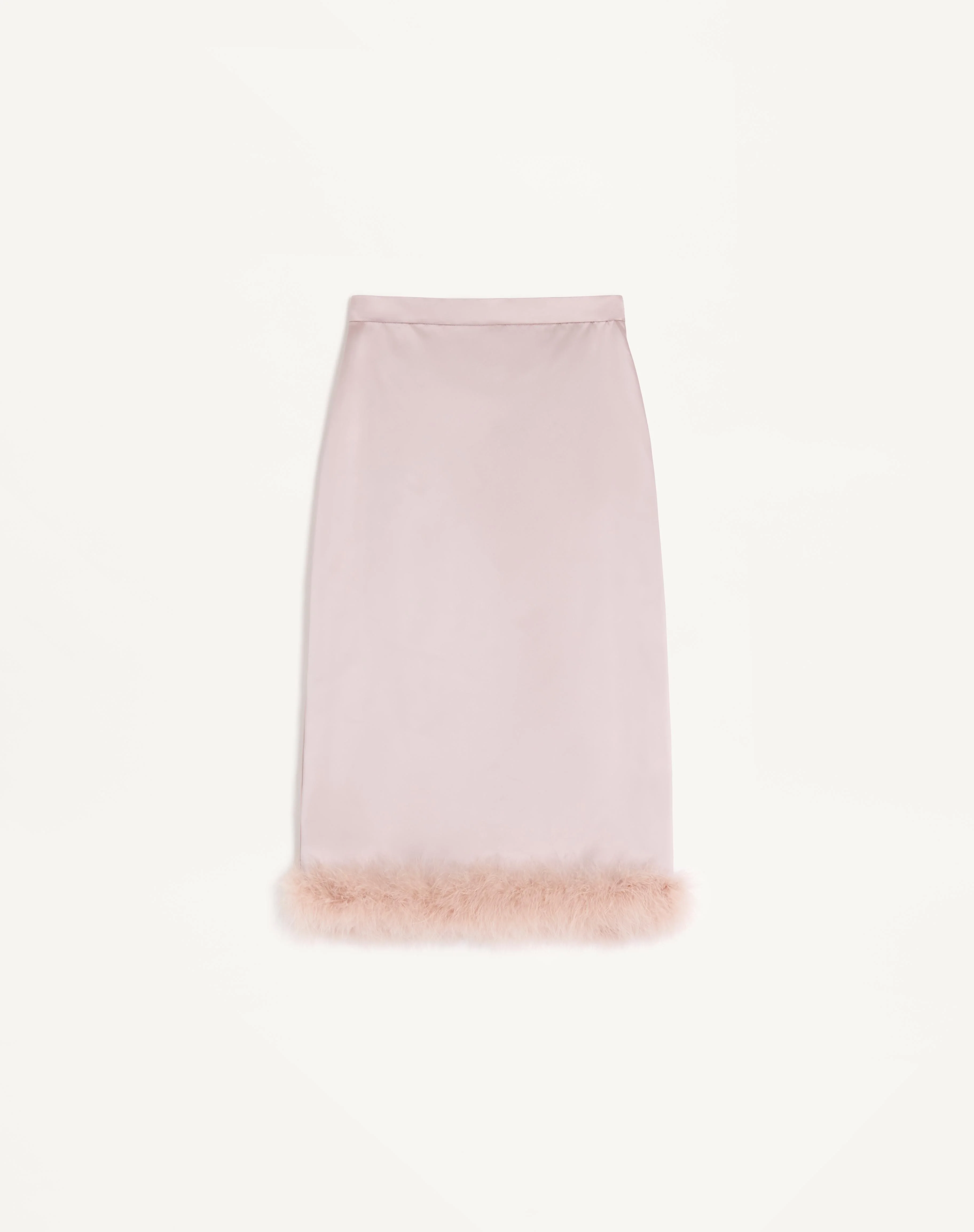SATIN SKIRT WITH FEATHERS - 1