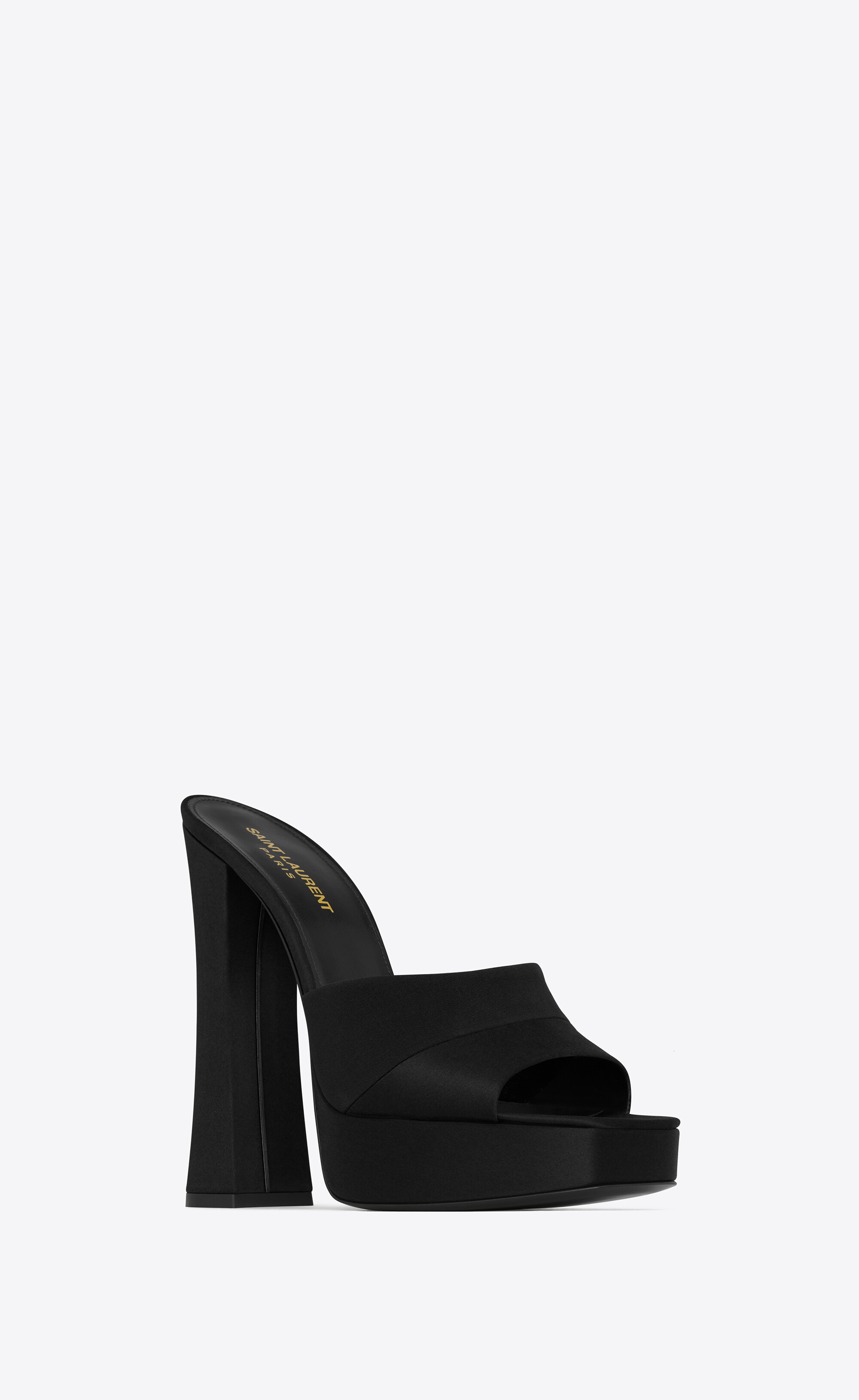 boogie platform mules in satin crepe - 3