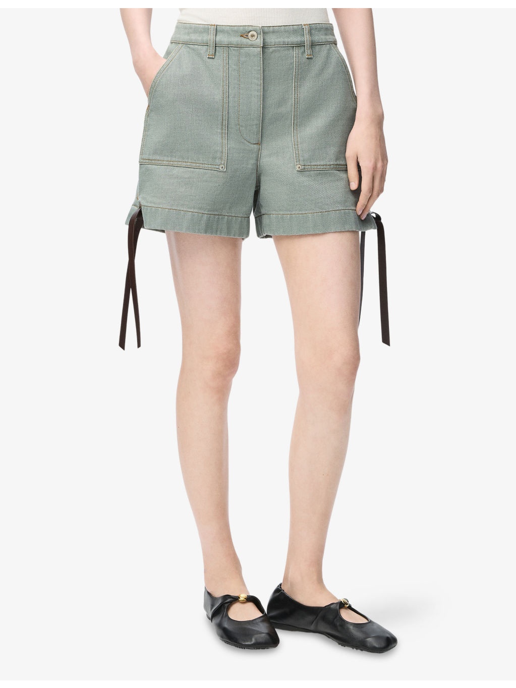 Anagram-Patch Workwear Cotton Shorts - 3