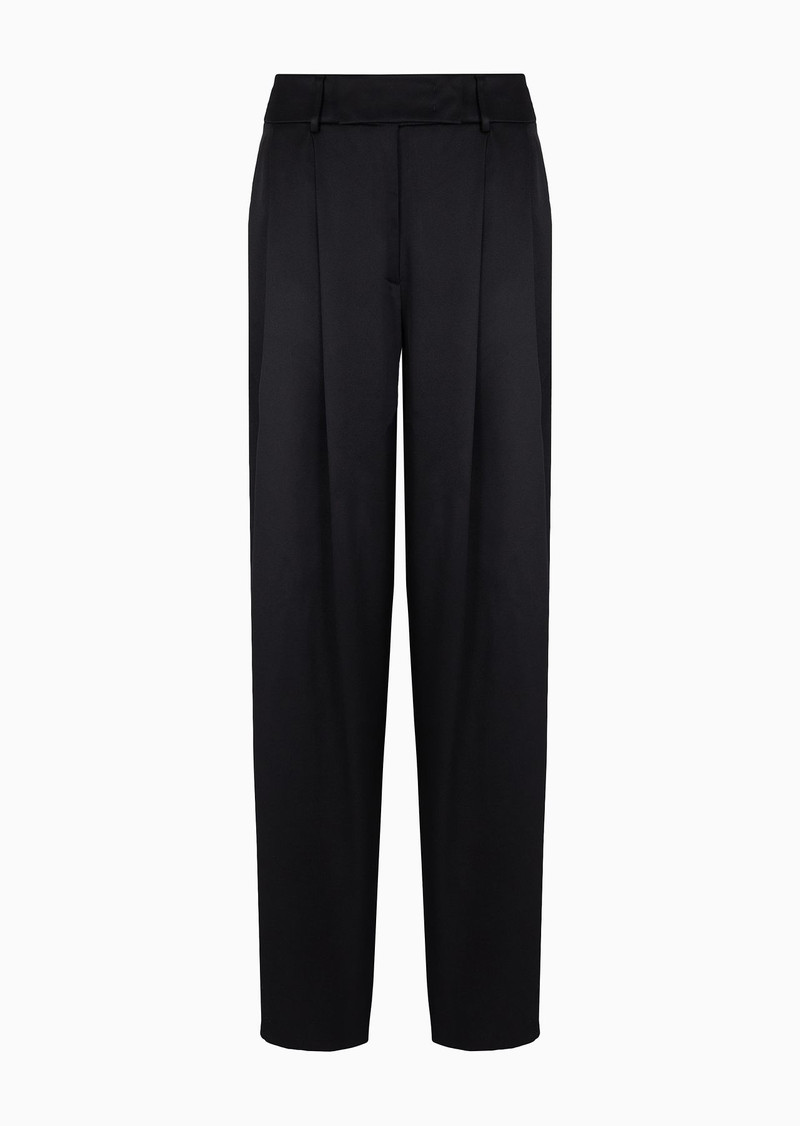 Double-sided silk-satin two-pleat trousers 1