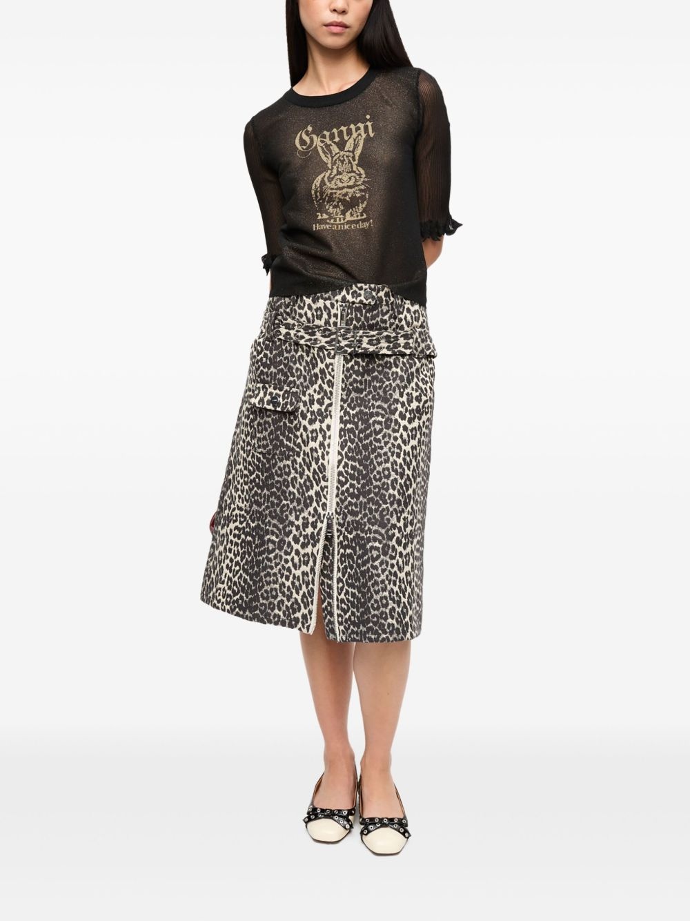 leopard-print skirt - 2
