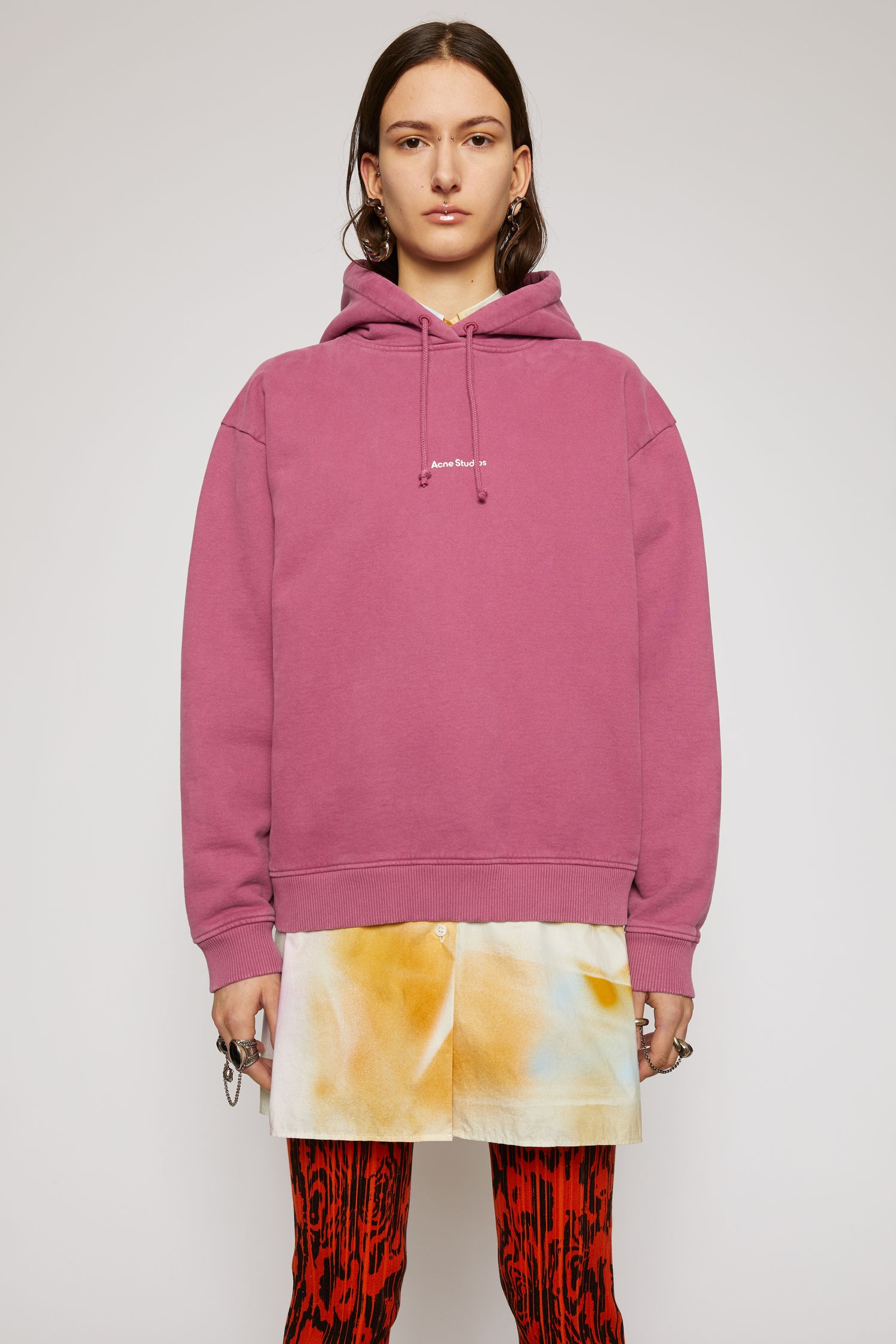 Logo-print hooded sweatshirt violet pink - 2