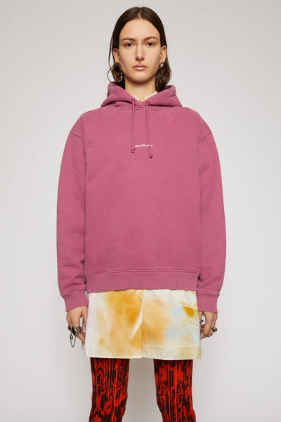 Acne Studios Logo-print hooded sweatshirt violet pink outlook